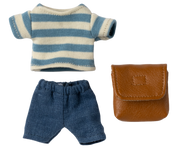 Maileg - Kledingset met Tas, Grote Broer Muis - Bruin