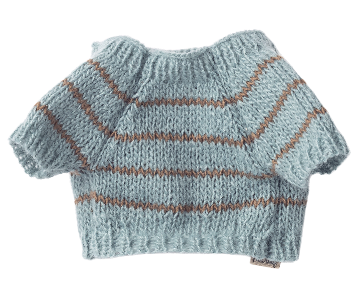 Maileg - Puppy Accessoire, Klein, Gebreide Trui - Dusty Blue