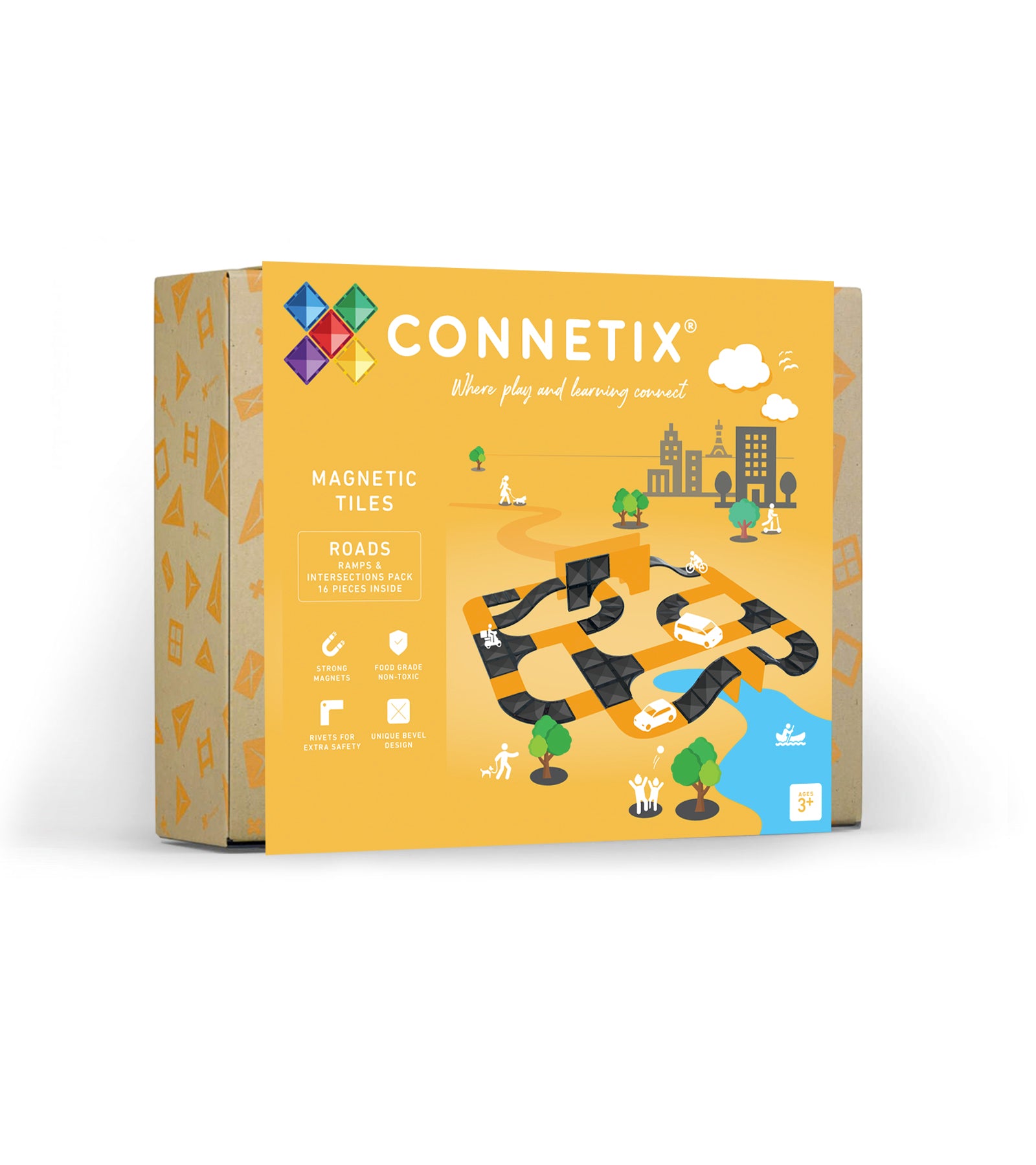 Connetix - Ramps & Intersections Pack 16 stuks - magnetisch constructiespeelgoed