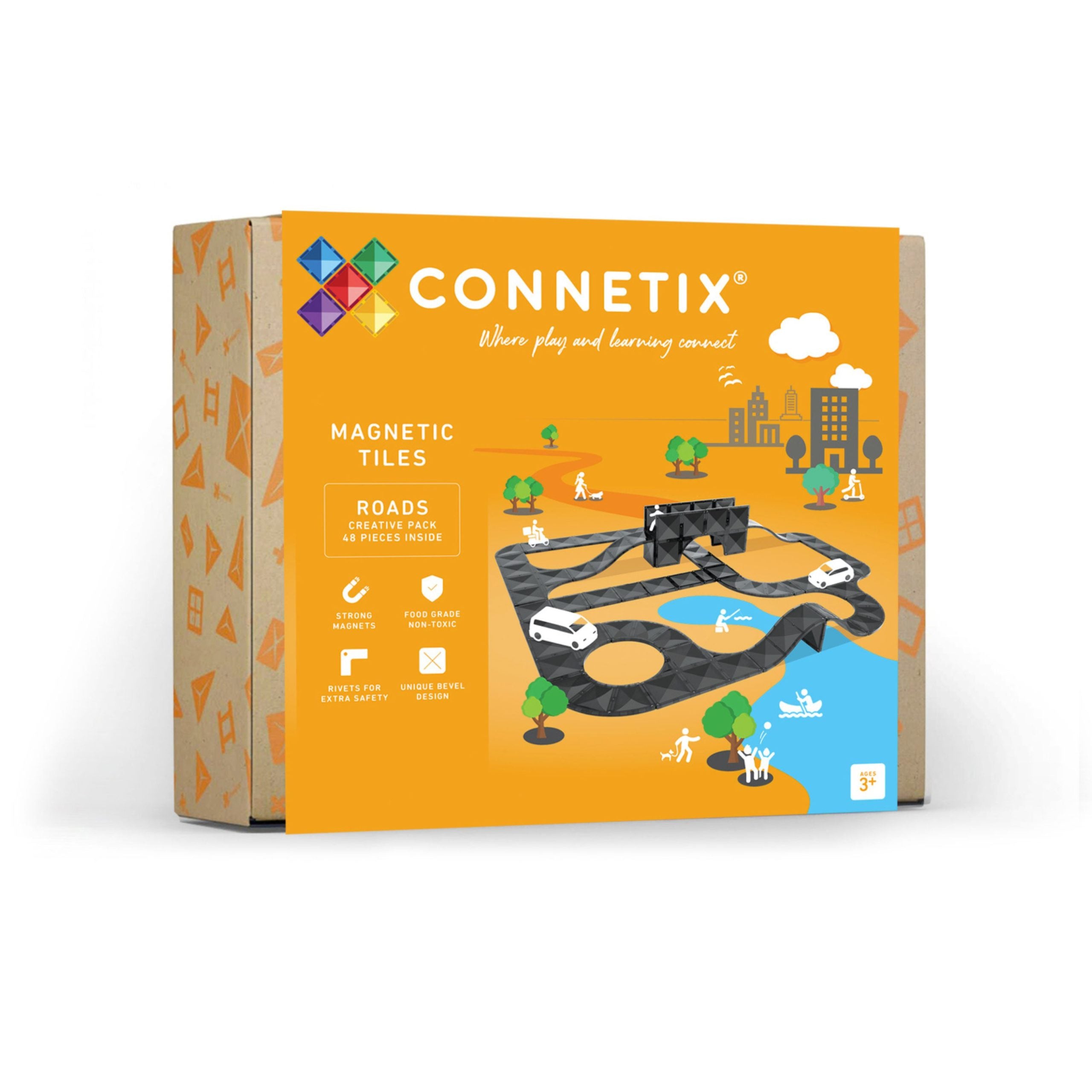 Connetix - Creative Roads Pack 48 stuks - magnetisch constructiespeelgoed