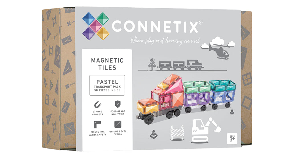 Connetix - Pastel Transport 50 stuks - magnetisch constructiespeelgoed