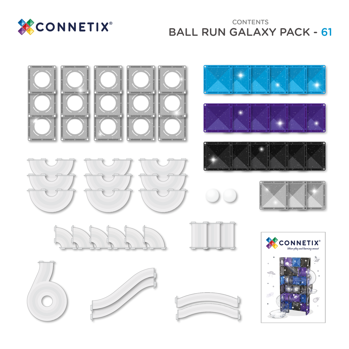 CONNETIX - Knikkerbaan Galaxy set 61 stuks