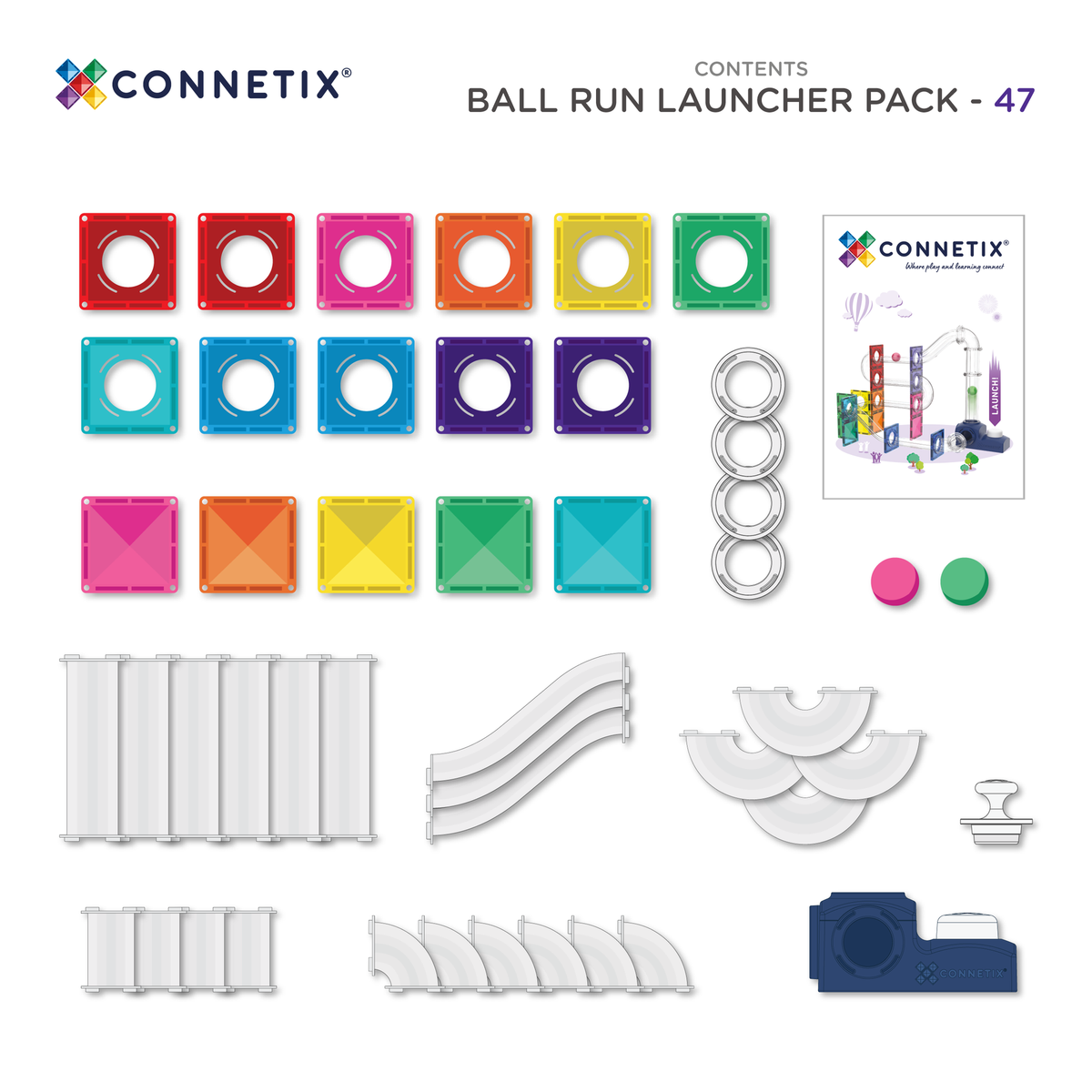 CONNETIX - Knikkerbaan Lanceerder set 47 stuks