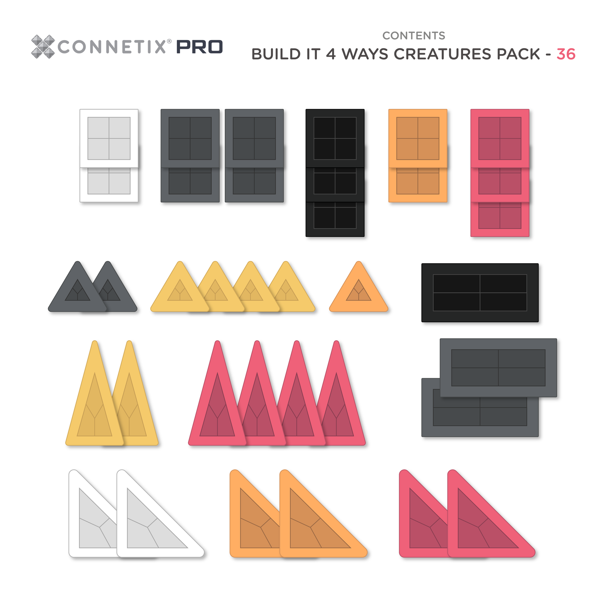 Connetix - PRO Bouw Het Op 4 Manieren Wezens set 36 stuks