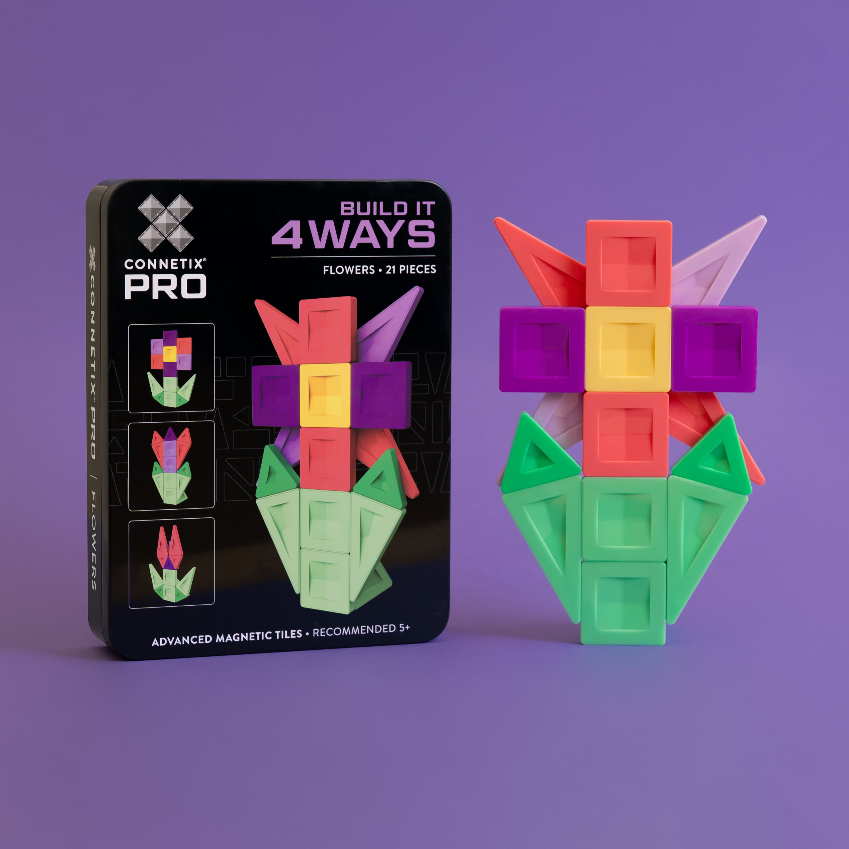 Connetix - PRO Bouw Het Op 4 Manieren Bloemen set 21 stuks