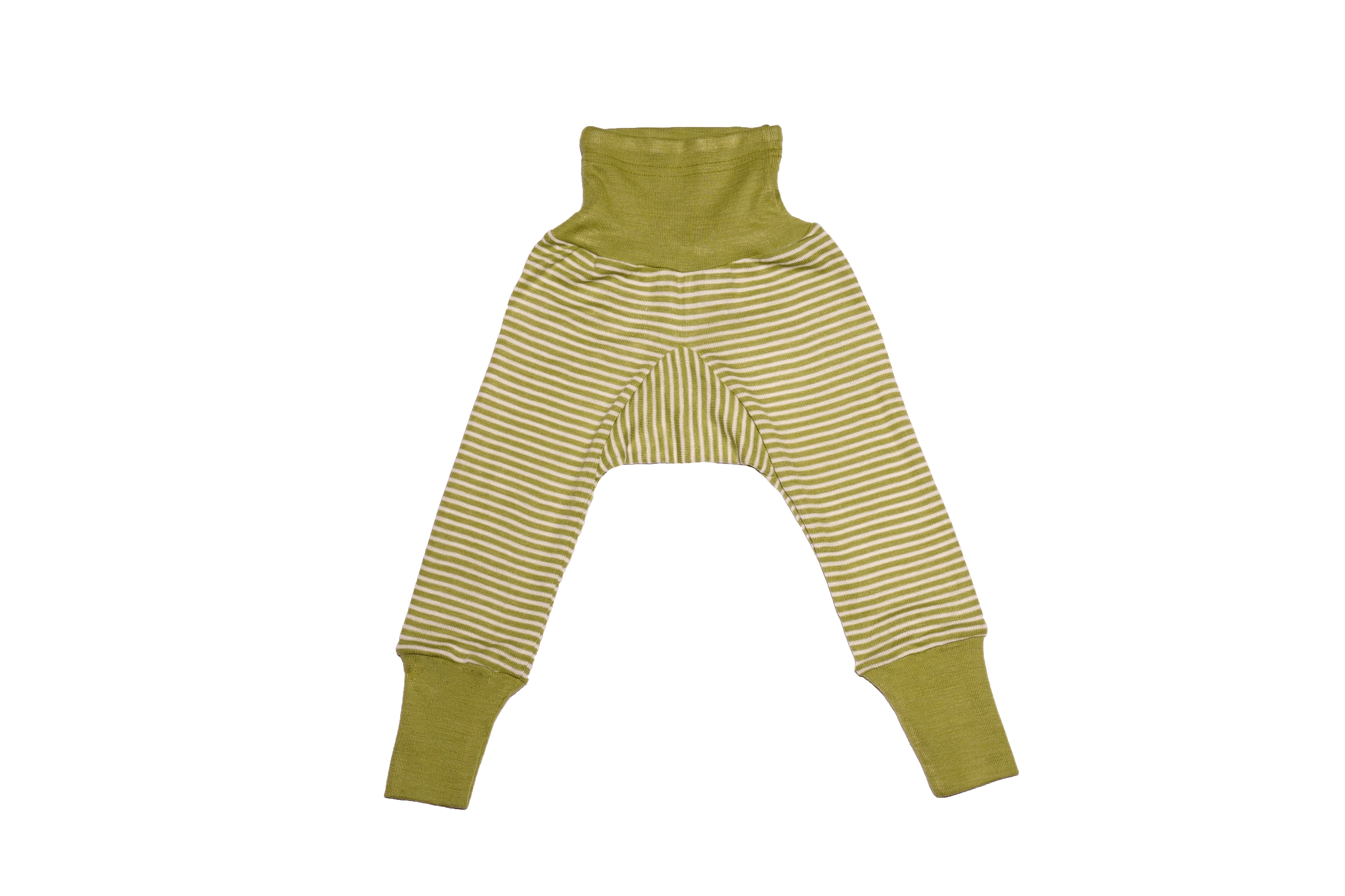 Cosilana Babybroek Wol/Zijde Groen Gestreept