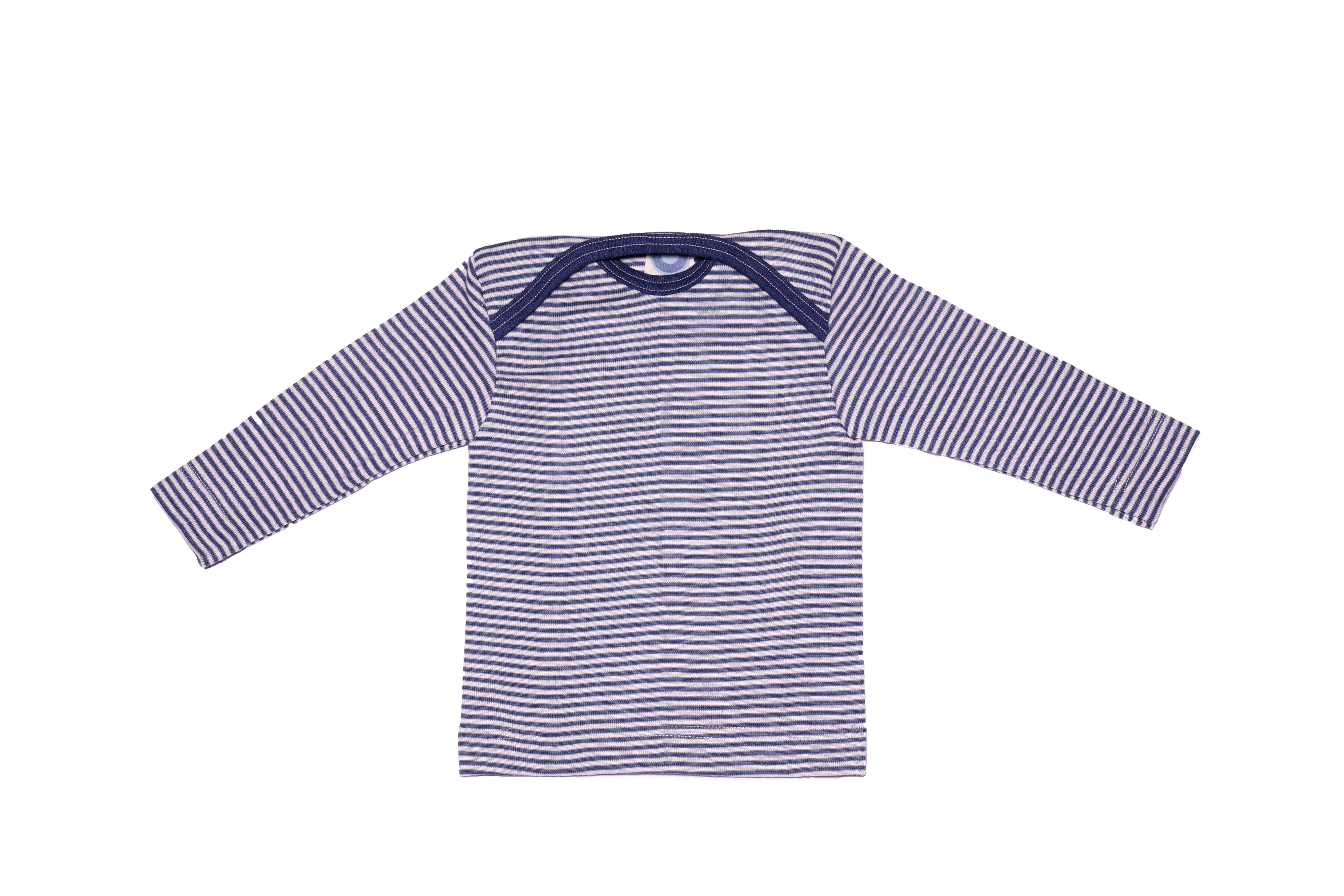 Cosilana Baby Hemdje Wol/Zijde Marineblauw Gestreept