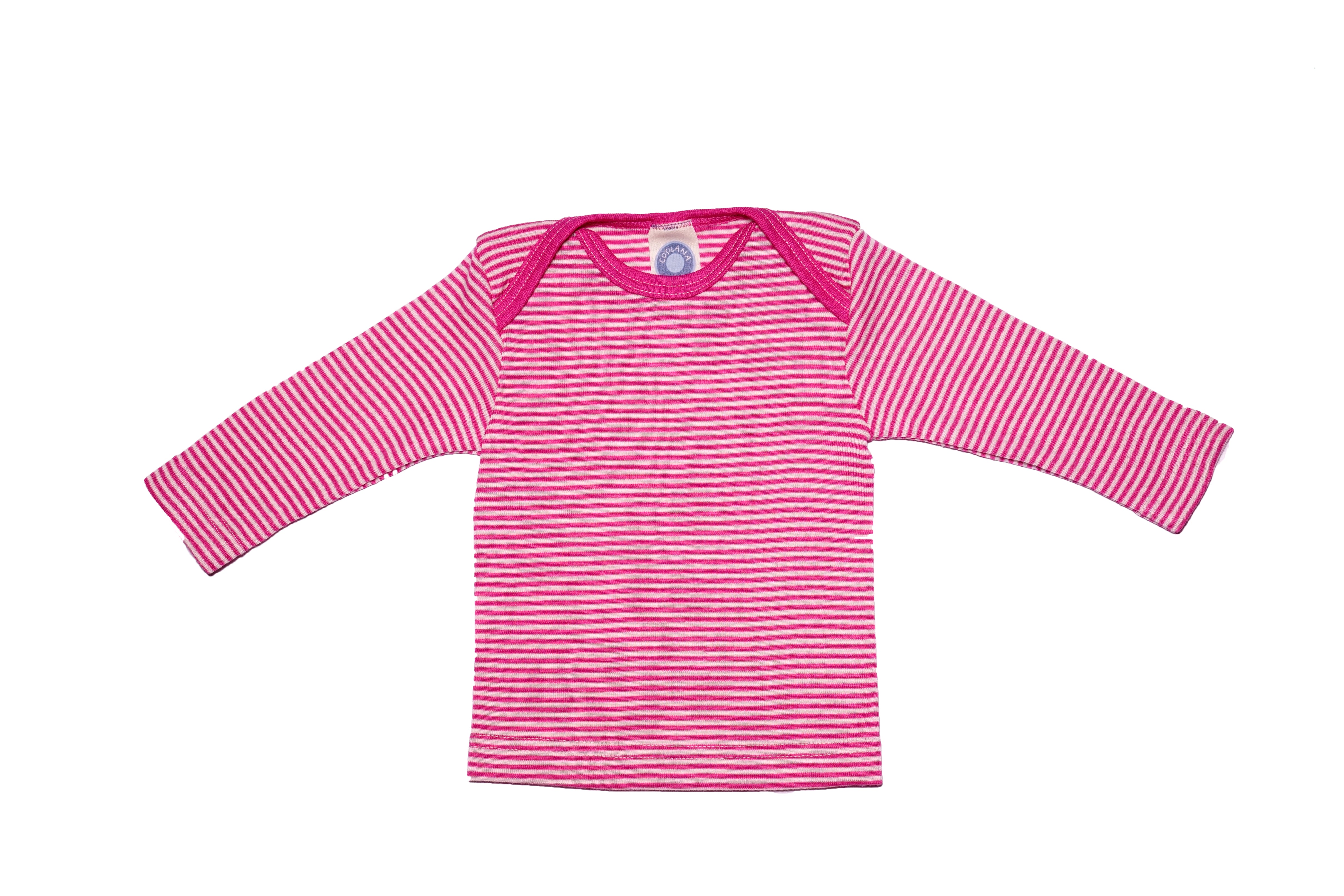 Cosilana Hemdje Wol/Zijde Roze Gestreept