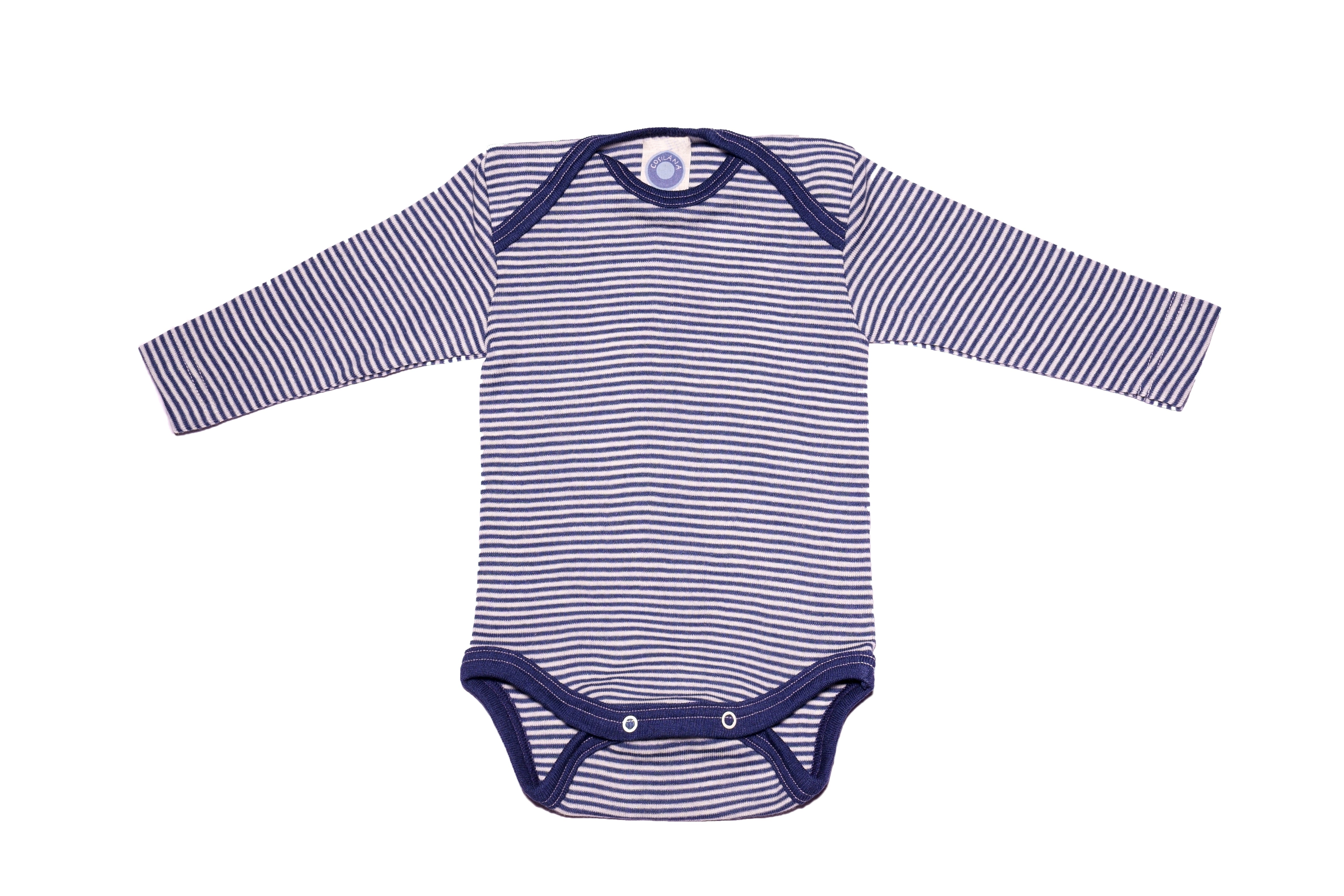 Cosilana Romper Wol/Zijde Marineblauw Gestreept