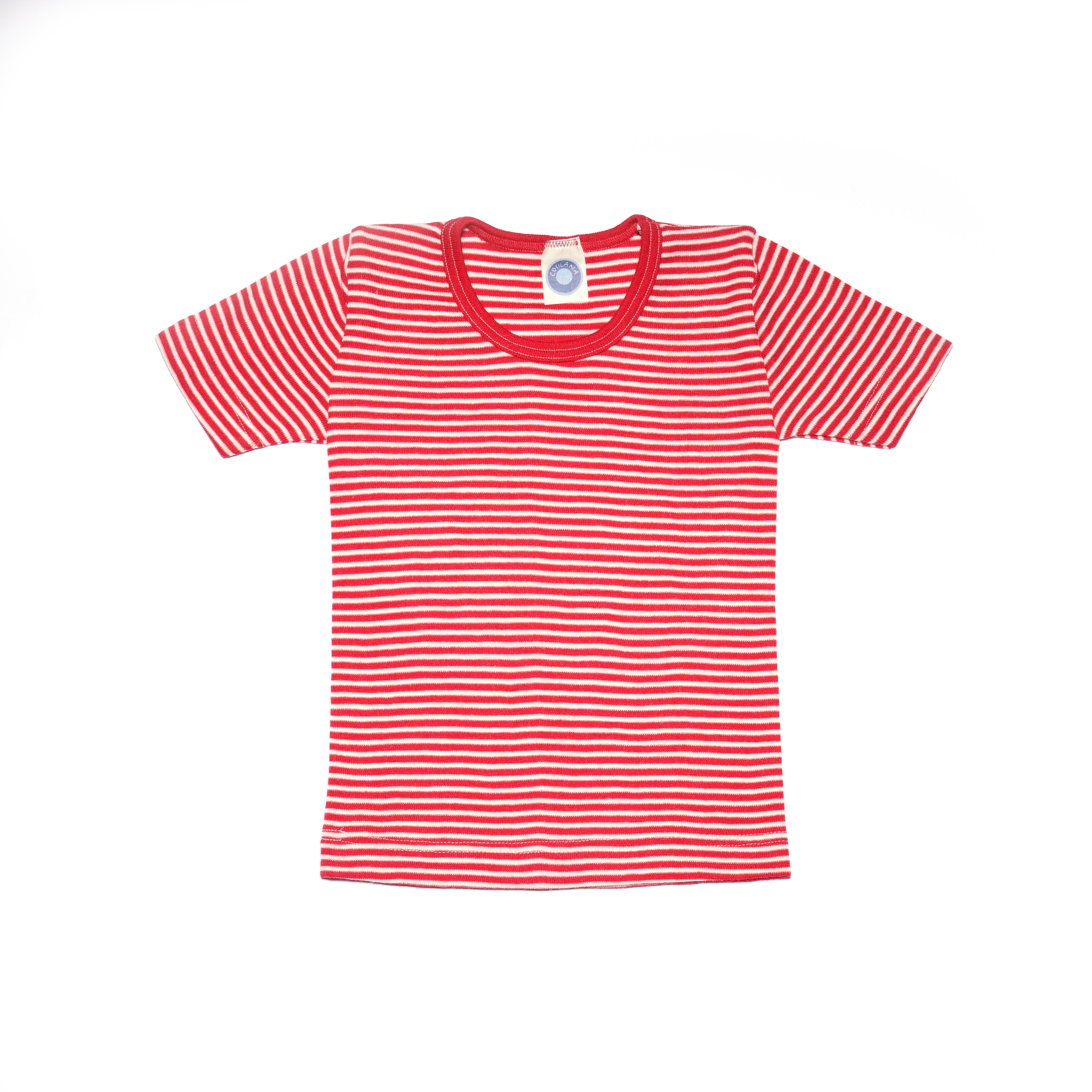Cosilana Kinderhemdje Wol/Zijde Rood Gestreept