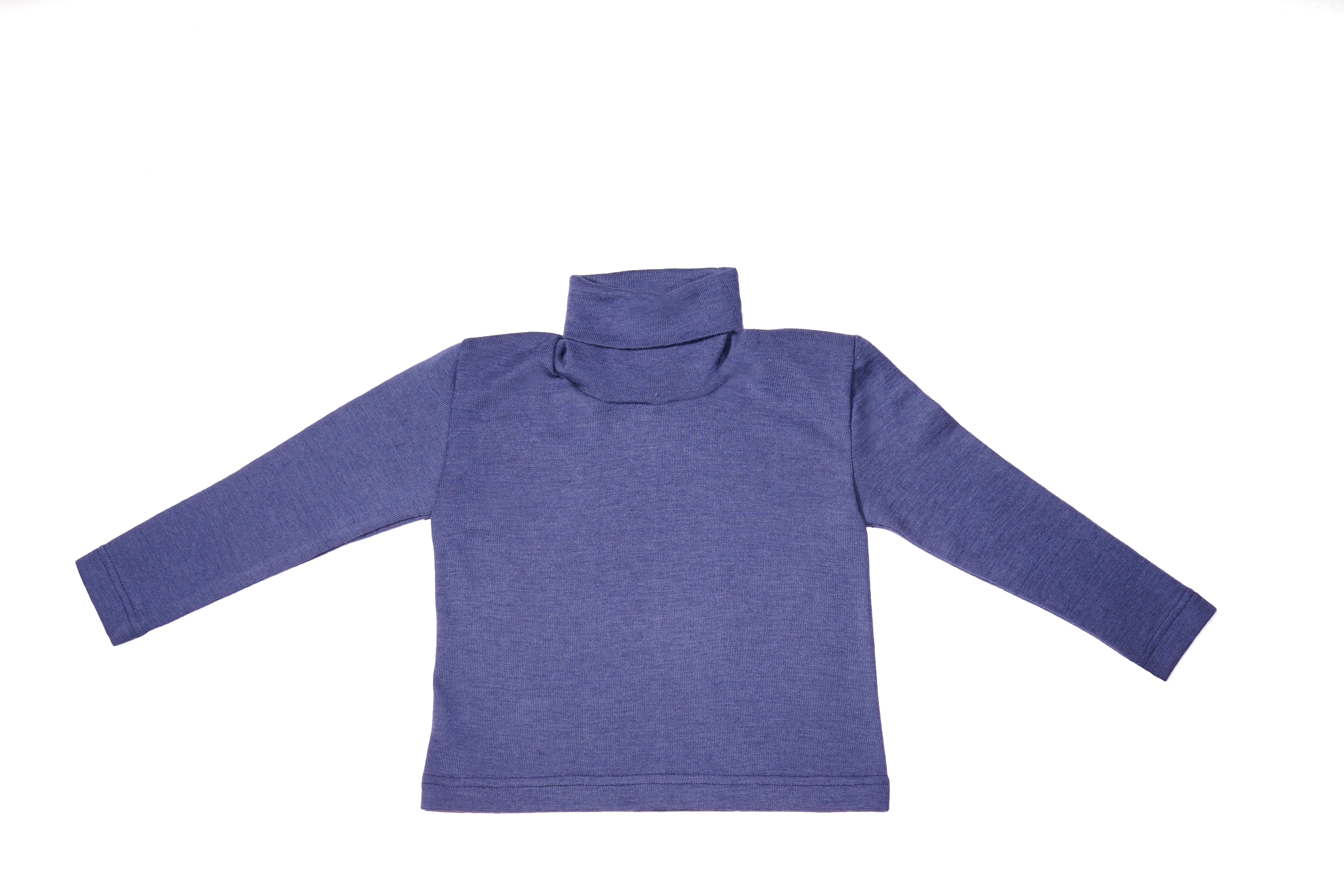 Cosilana Kinder Colshirt Wol/Zijde Marineblauw