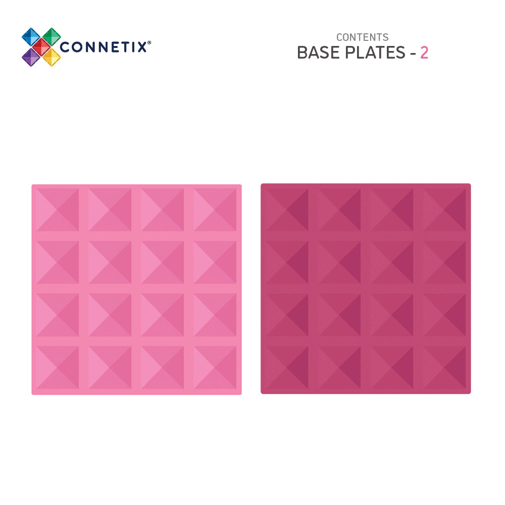 CONNETIX - 2 Pastel Pink Berry basisplaten 30 x 30 cm - magnetisch constructiespeelgoed