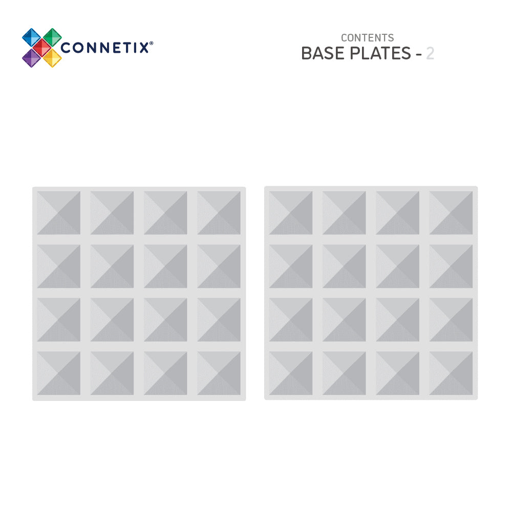 CONNETIX - 2 Clear basisplaten 30 x 30 cm - magnetisch constructiespeelgoed