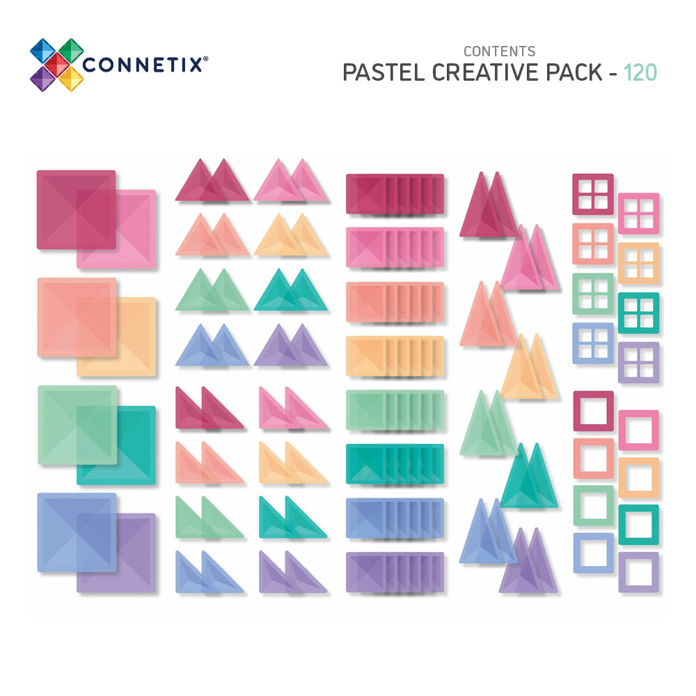 CONNETIX - Creative Pack Pastel 120 stuks - magnetisch constructiespeelgoed