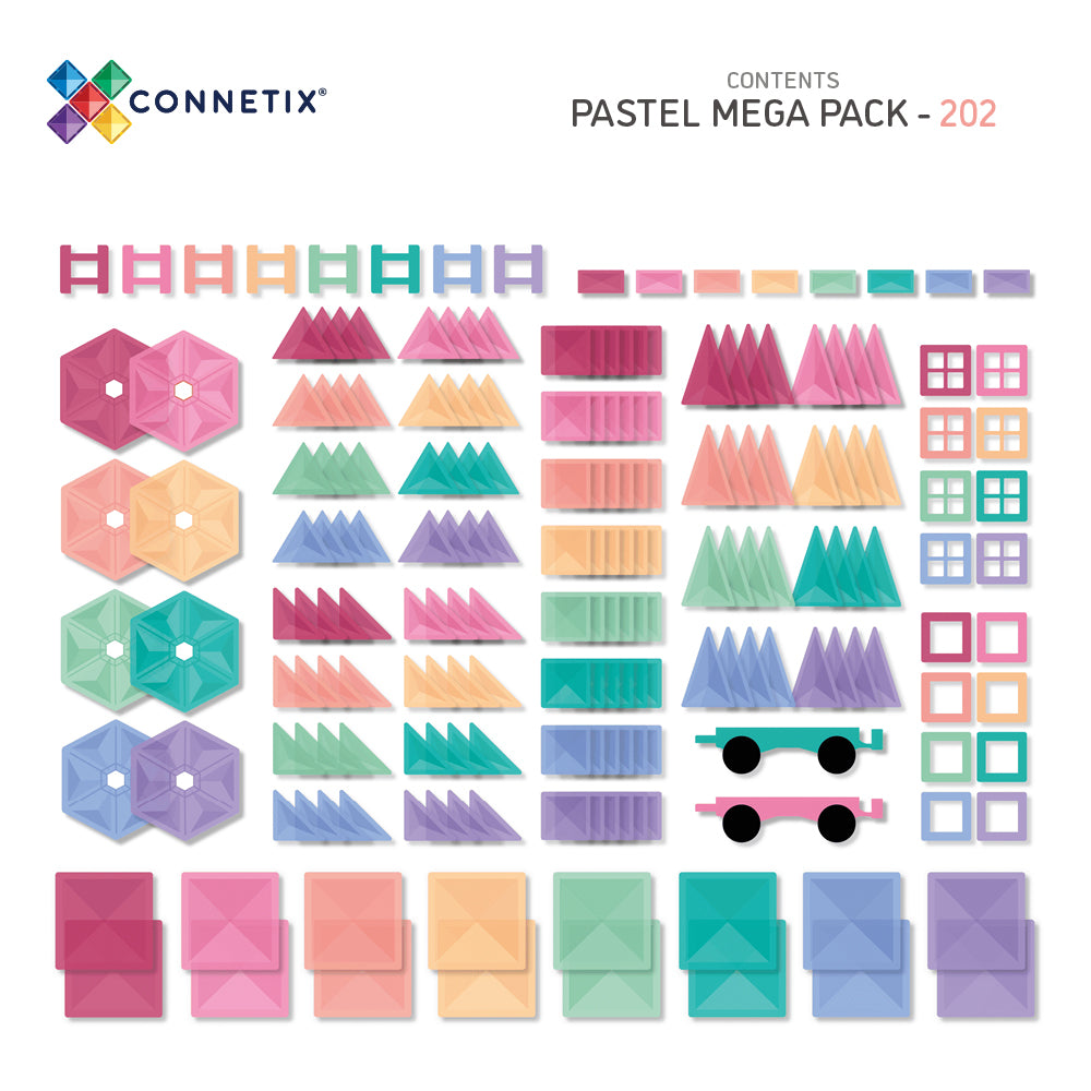 CONNETIX - Mega Pack Pastel 202 stuks - magnetisch constructiespeelgoed
