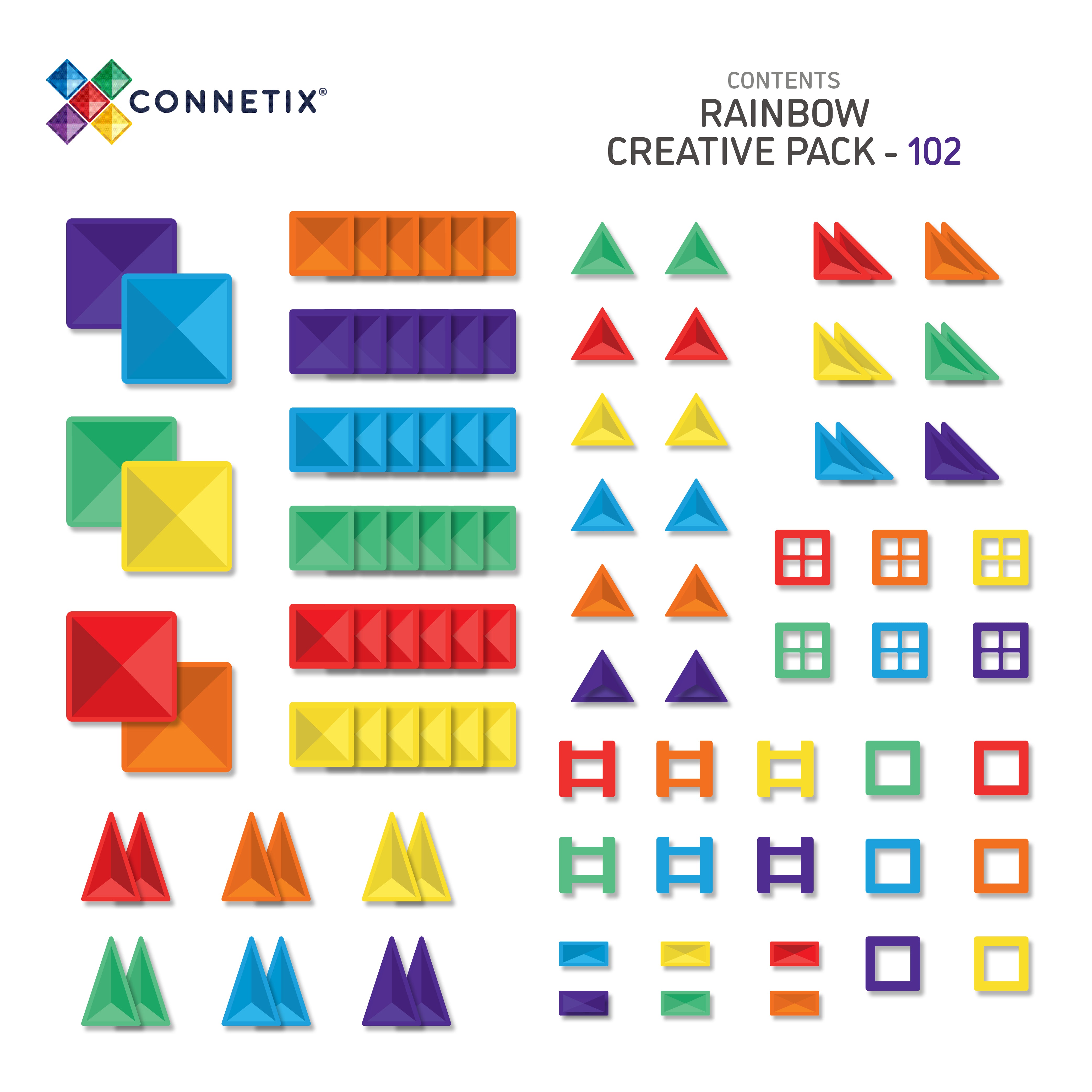 CONNETIX - Creative Pack 102 stuks - magnetisch constructiespeelgoed