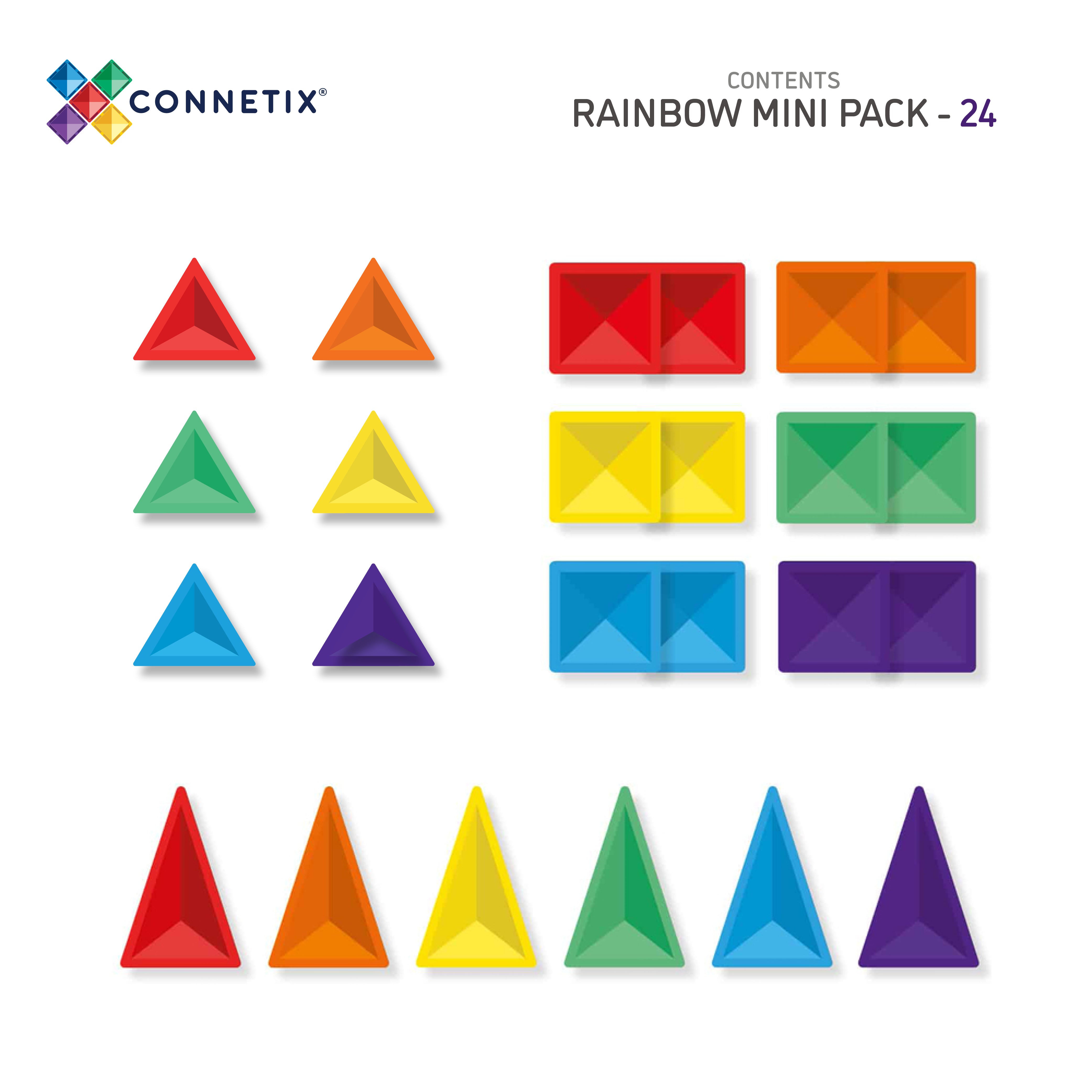 CONNETIX - Rainbow Mini 24 stuks - magnetisch constructiespeelgoed