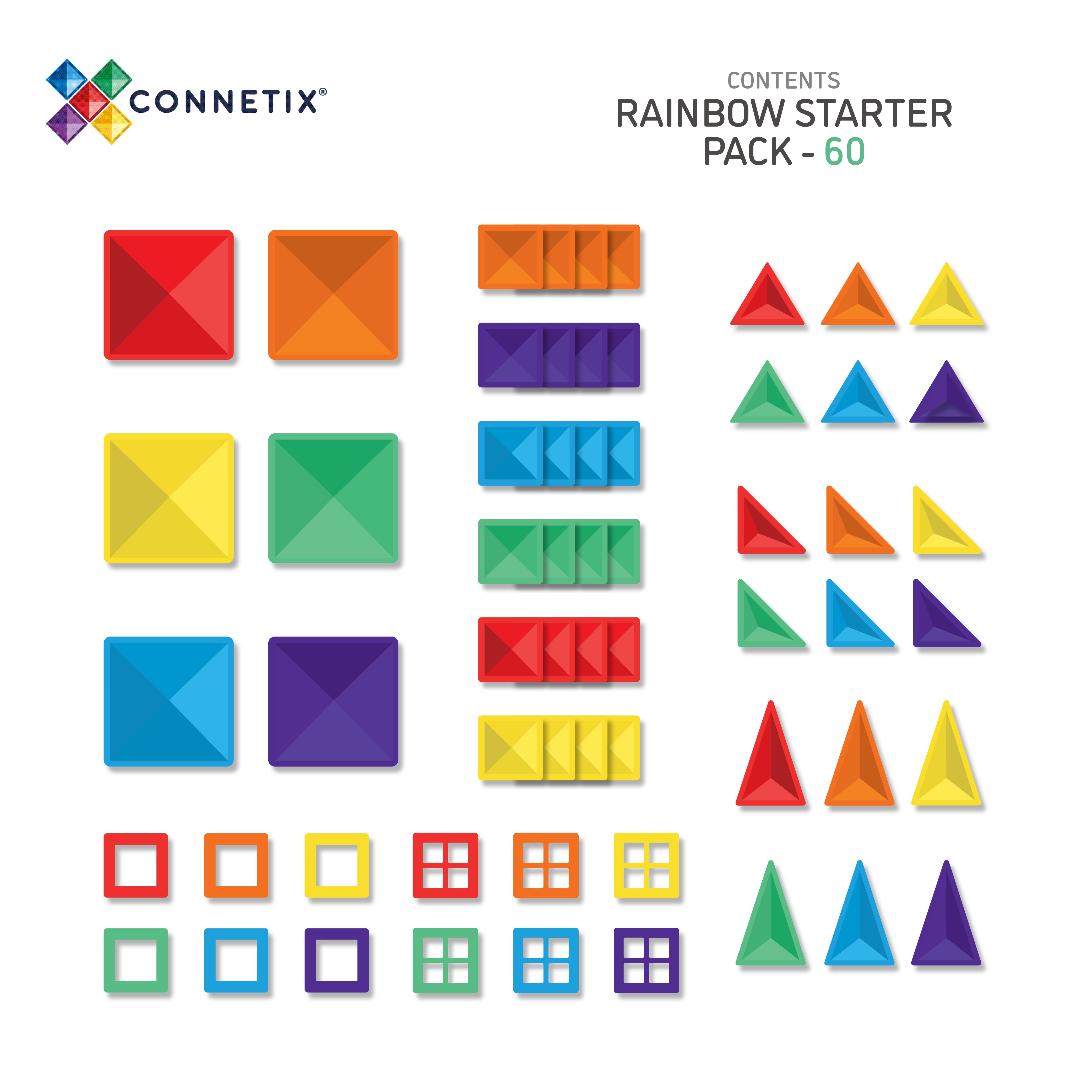CONNETIX - Starter Pack 60 stuks - magnetisch constructiespeelgoed