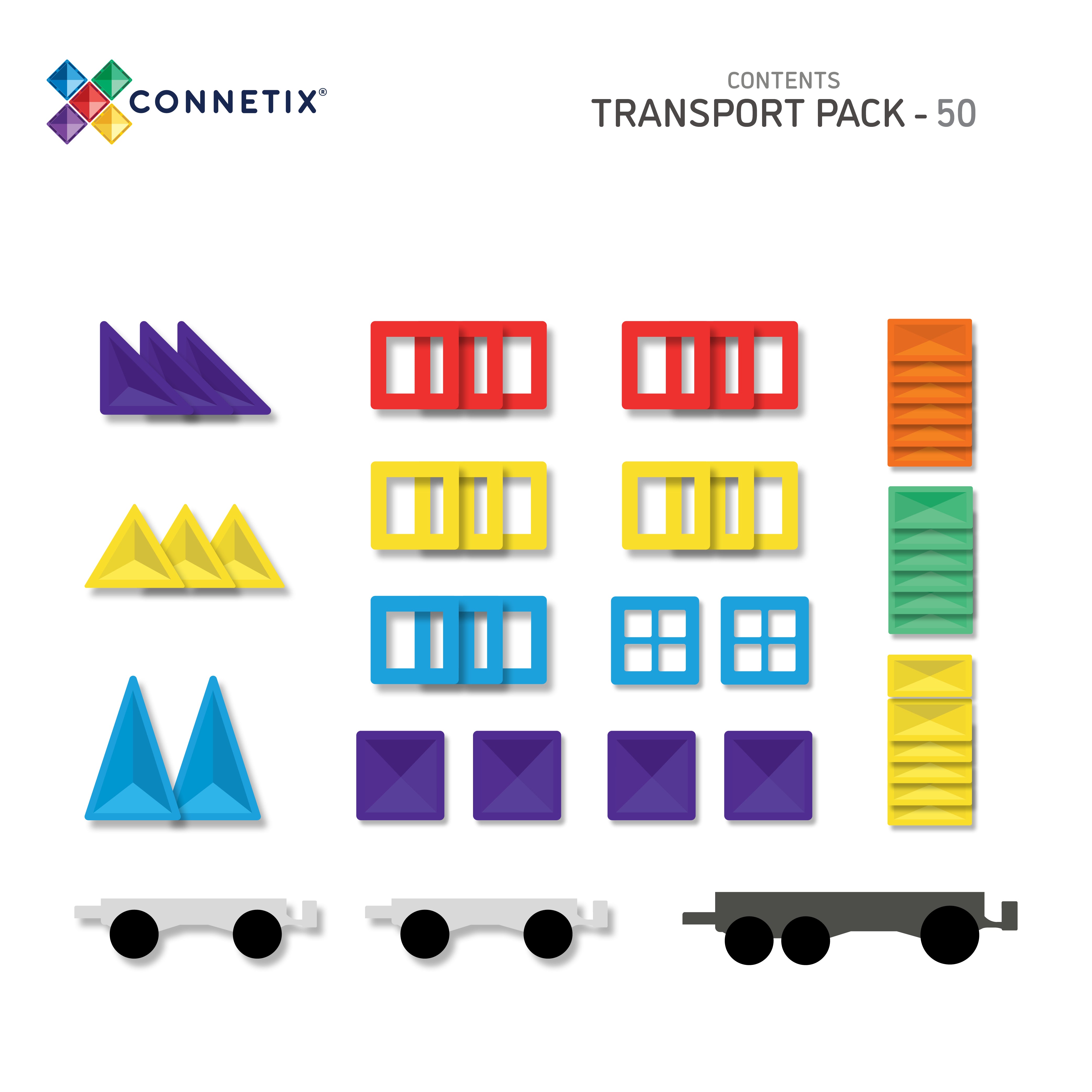 CONNETIX - Rainbow Transport 50 stuks - magnetisch constructiespeelgoed