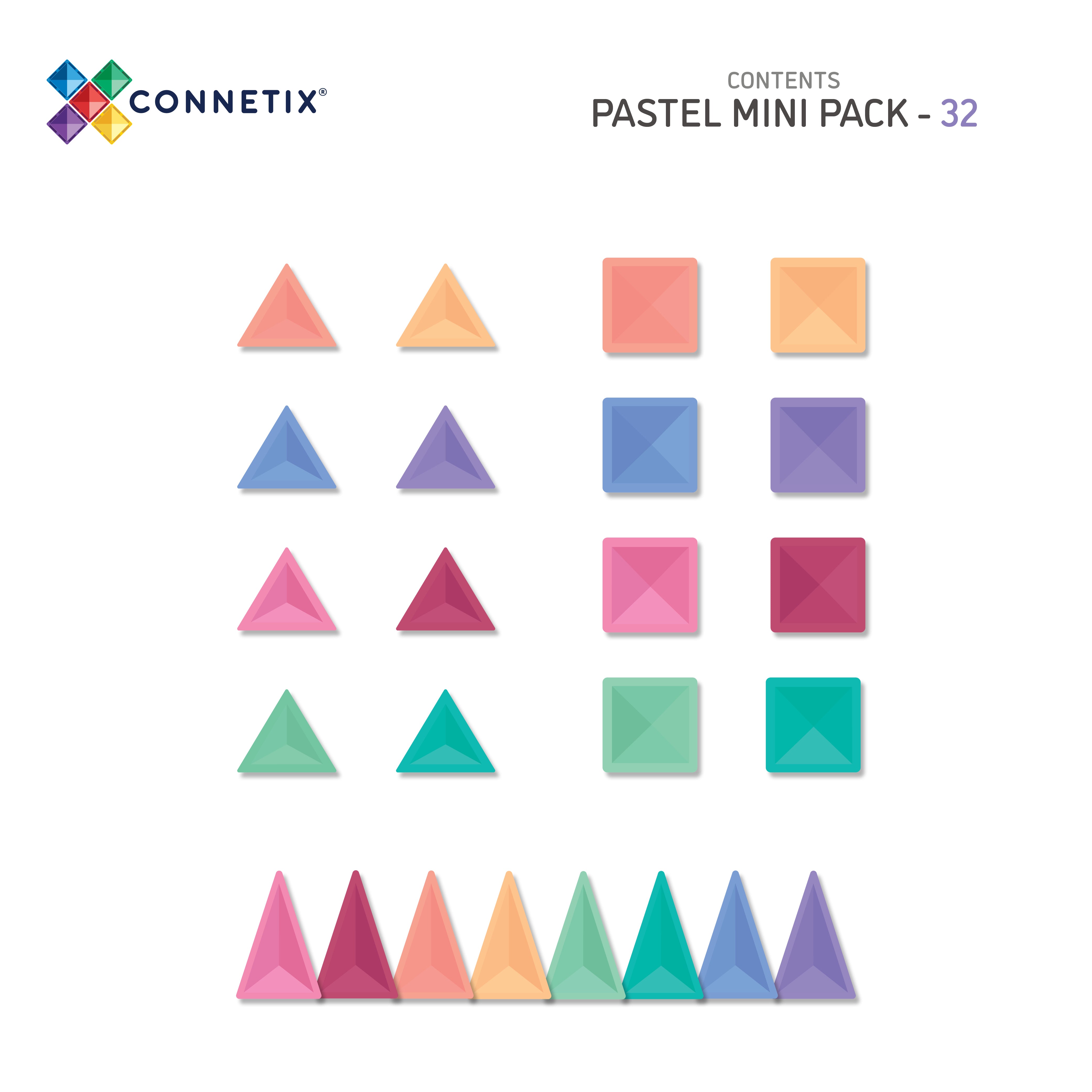 CONNETIX - Pastel Mini 32 stuks - magnetisch constructiespeelgoed