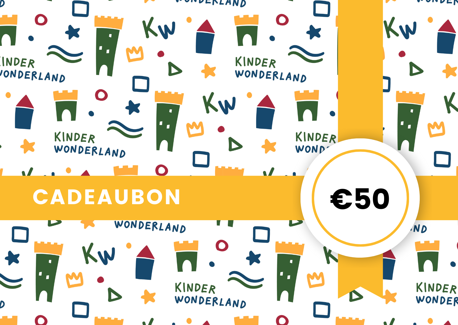 Cadeaubon Kinder Wonderland t.w.v. €10,- €25,- €50,- of €100,-