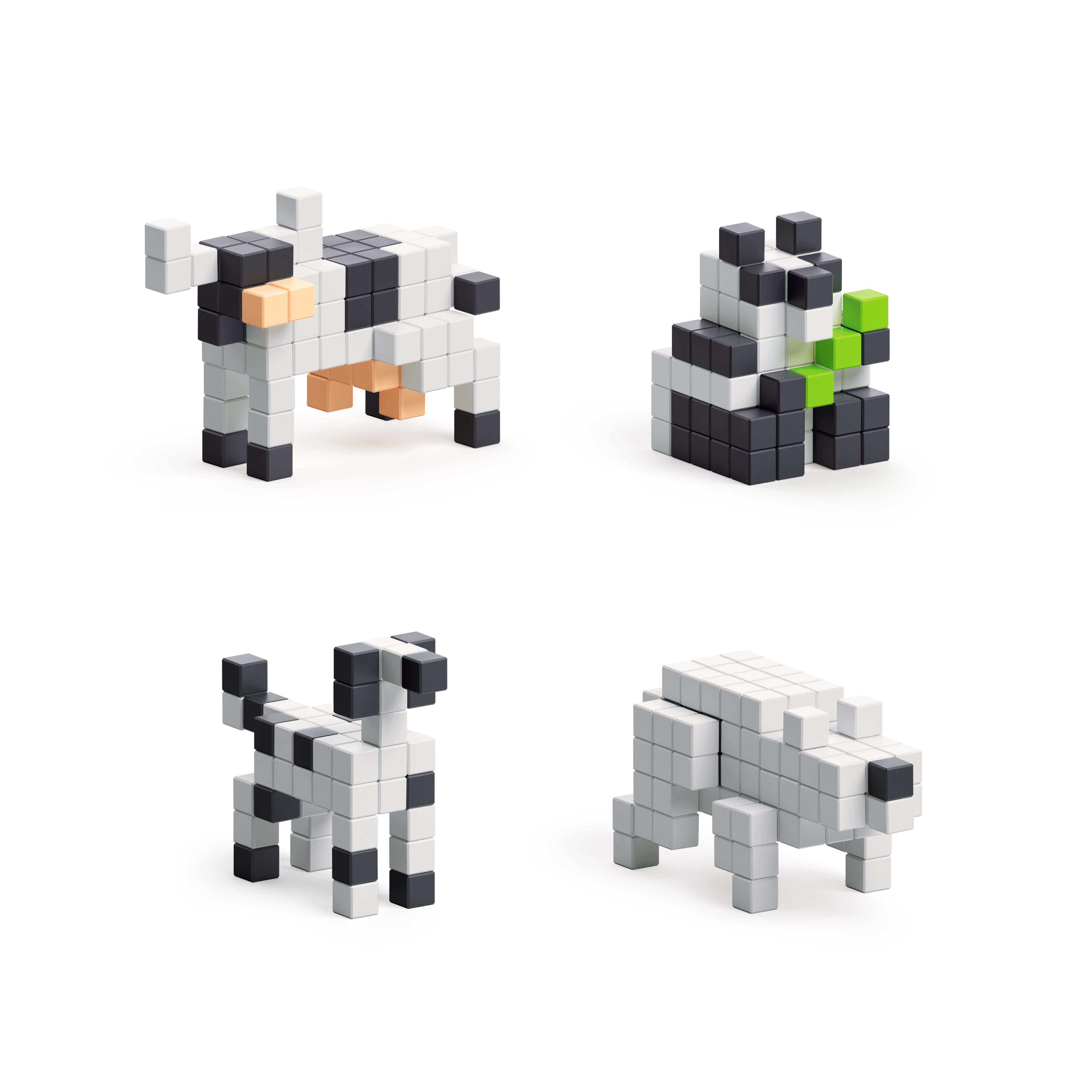 Pixio - Story Black & White Animals - 195 magneetblokjes