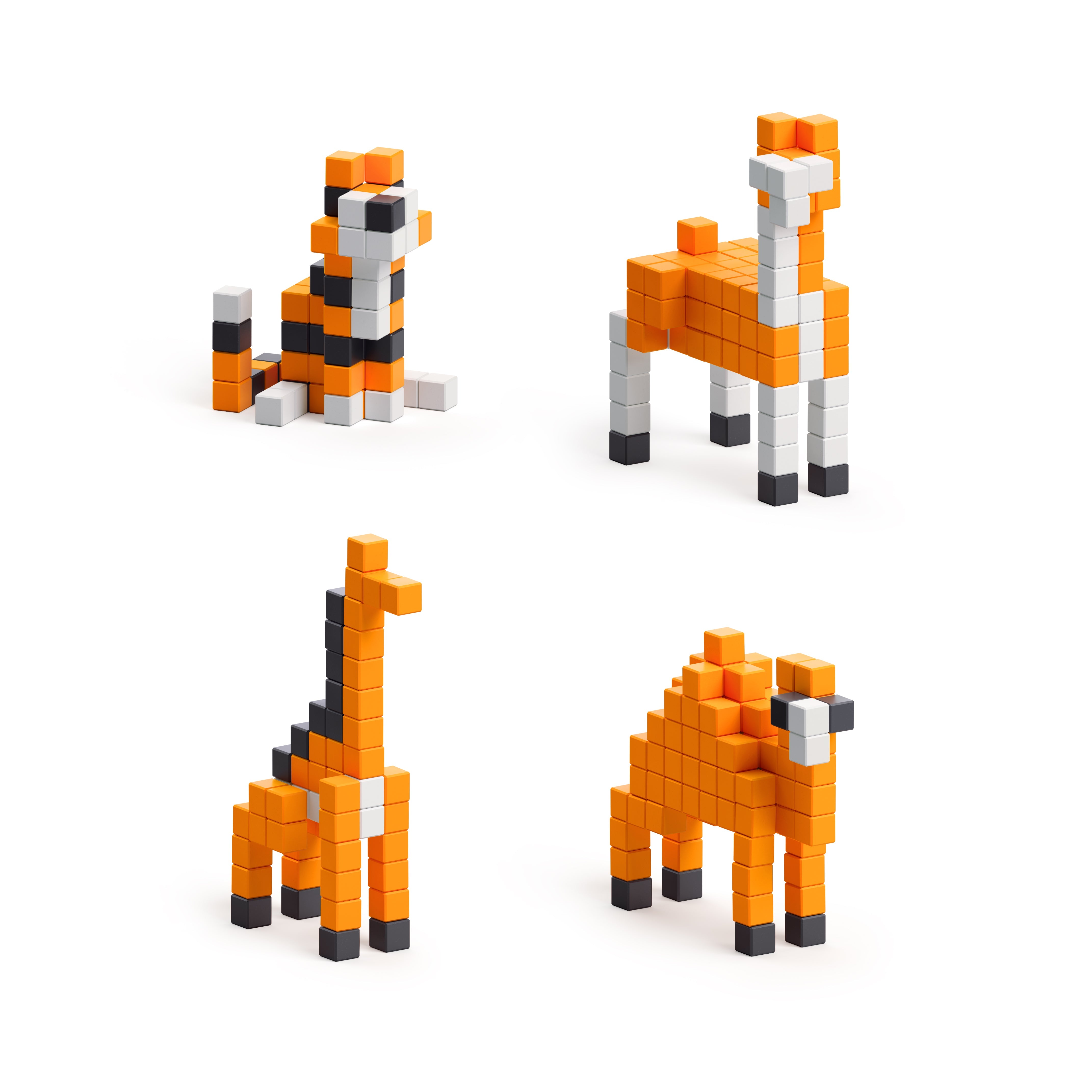 Pixio - Story Orange Animals - 162 magneetblokjes
