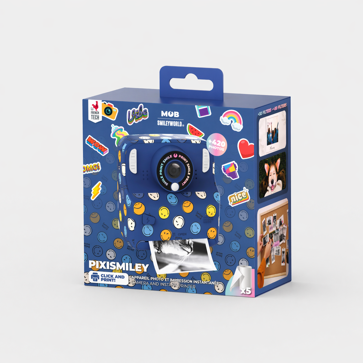 MOB x SmileyWorld - PixiPrint printcamera - Blauw