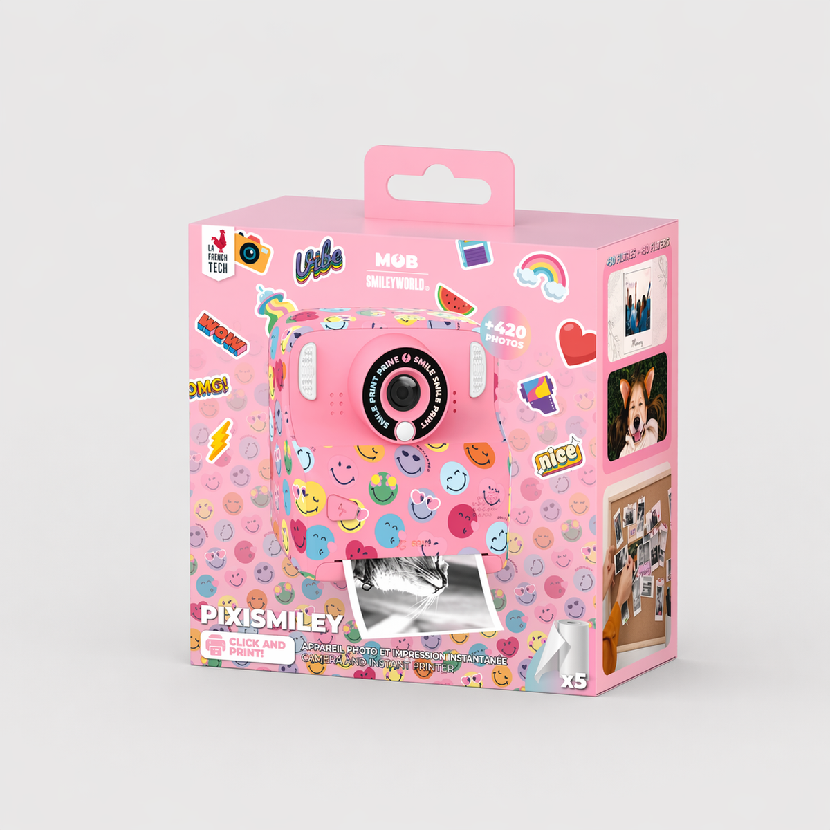 MOB x SmileyWorld - PixiPrint printcamera - Roze