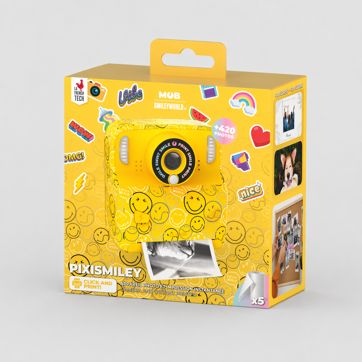 MOB x SmileyWorld - PixiPrint printcamera - Geel