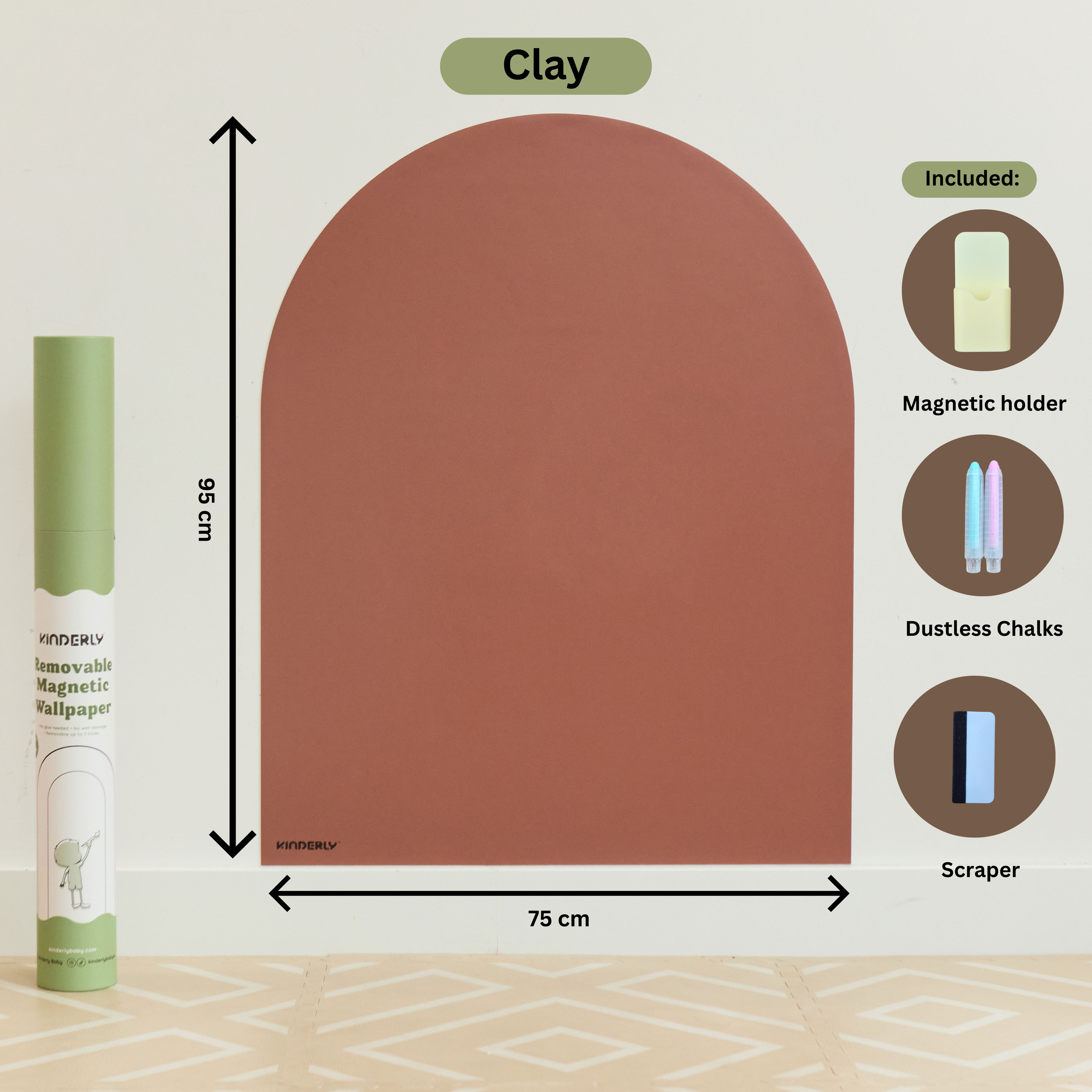 Kinderly Verwijderbaar Magnetisch Behang Clay