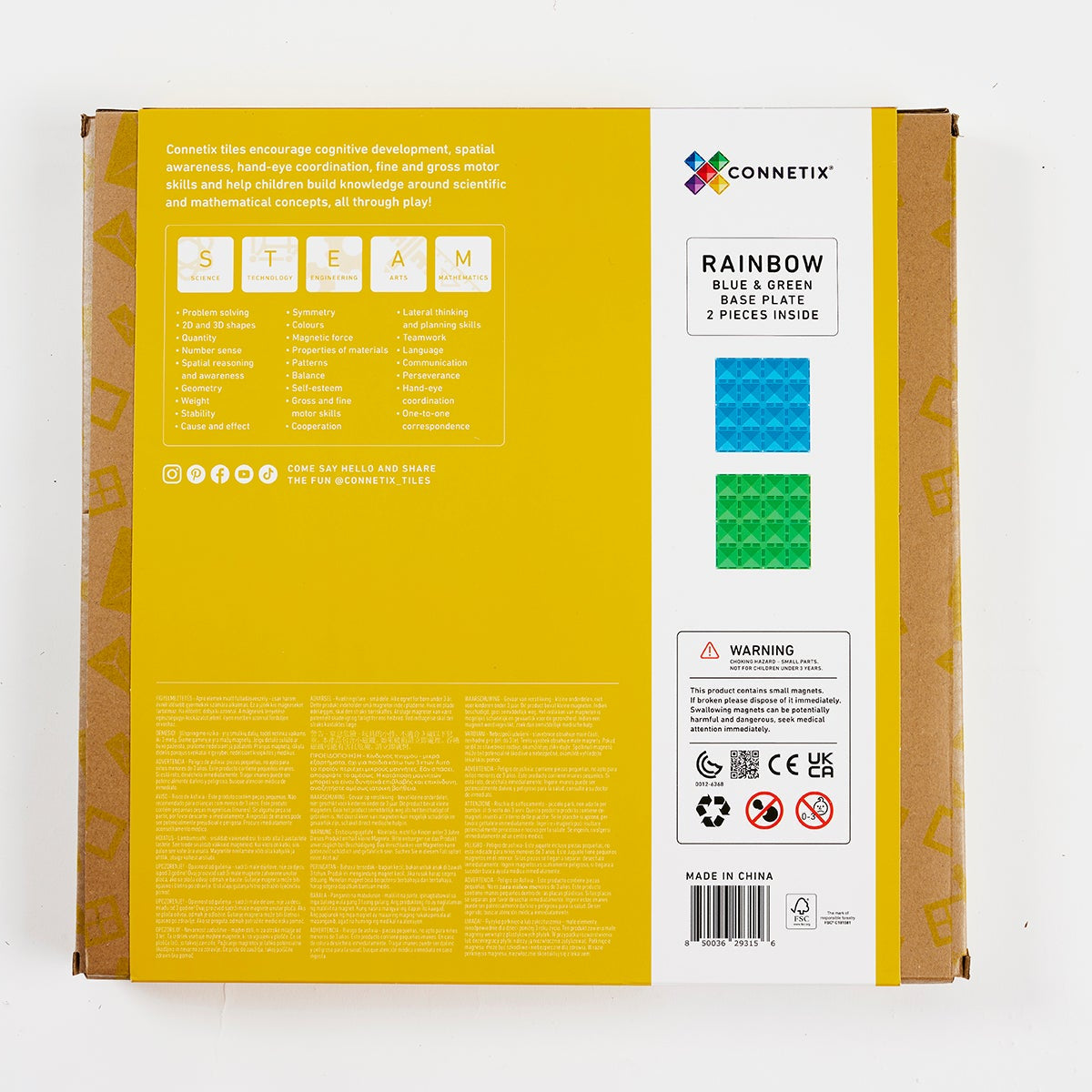 CONNETIX - 2 basisplaten 30 x 30 cm - magnetisch constructiespeelgoed