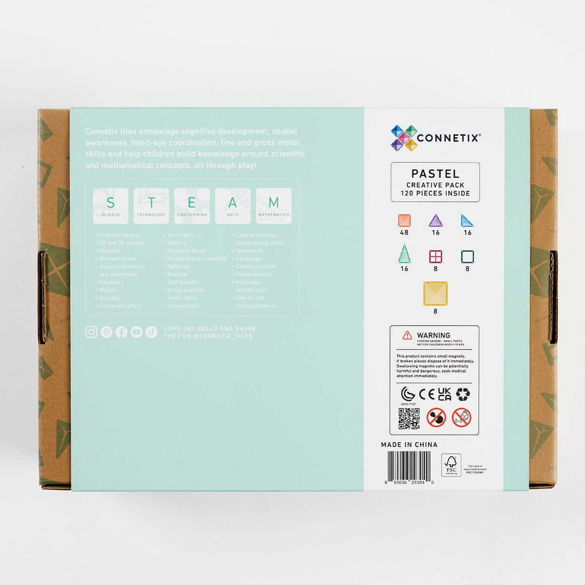 CONNETIX - Creative Pack Pastel 120 stuks - magnetisch constructiespeelgoed