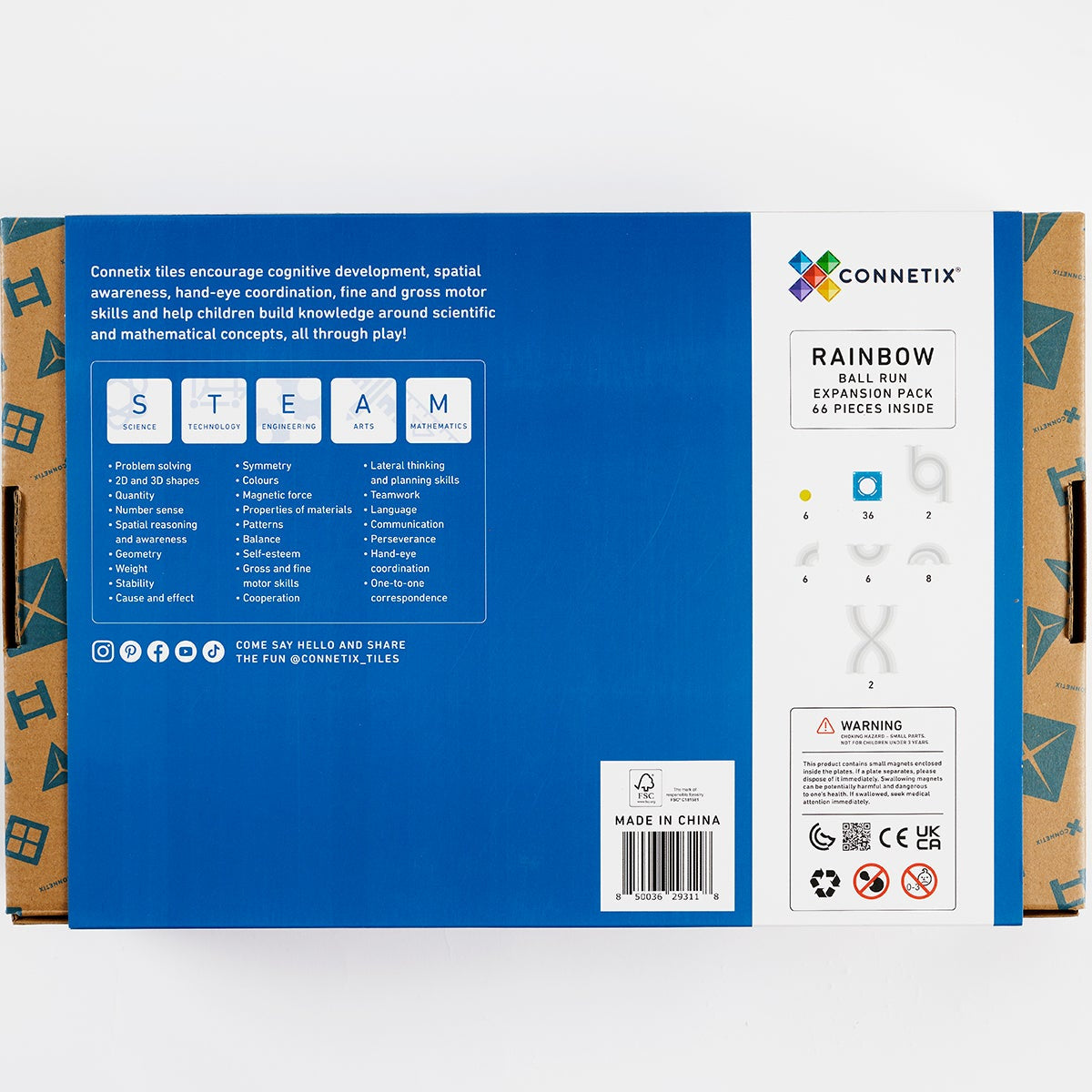 CONNETIX - Ball Run Pack knikkerbaan Uitbreiding 66 stuks - magnetisch constructiespeelgoed