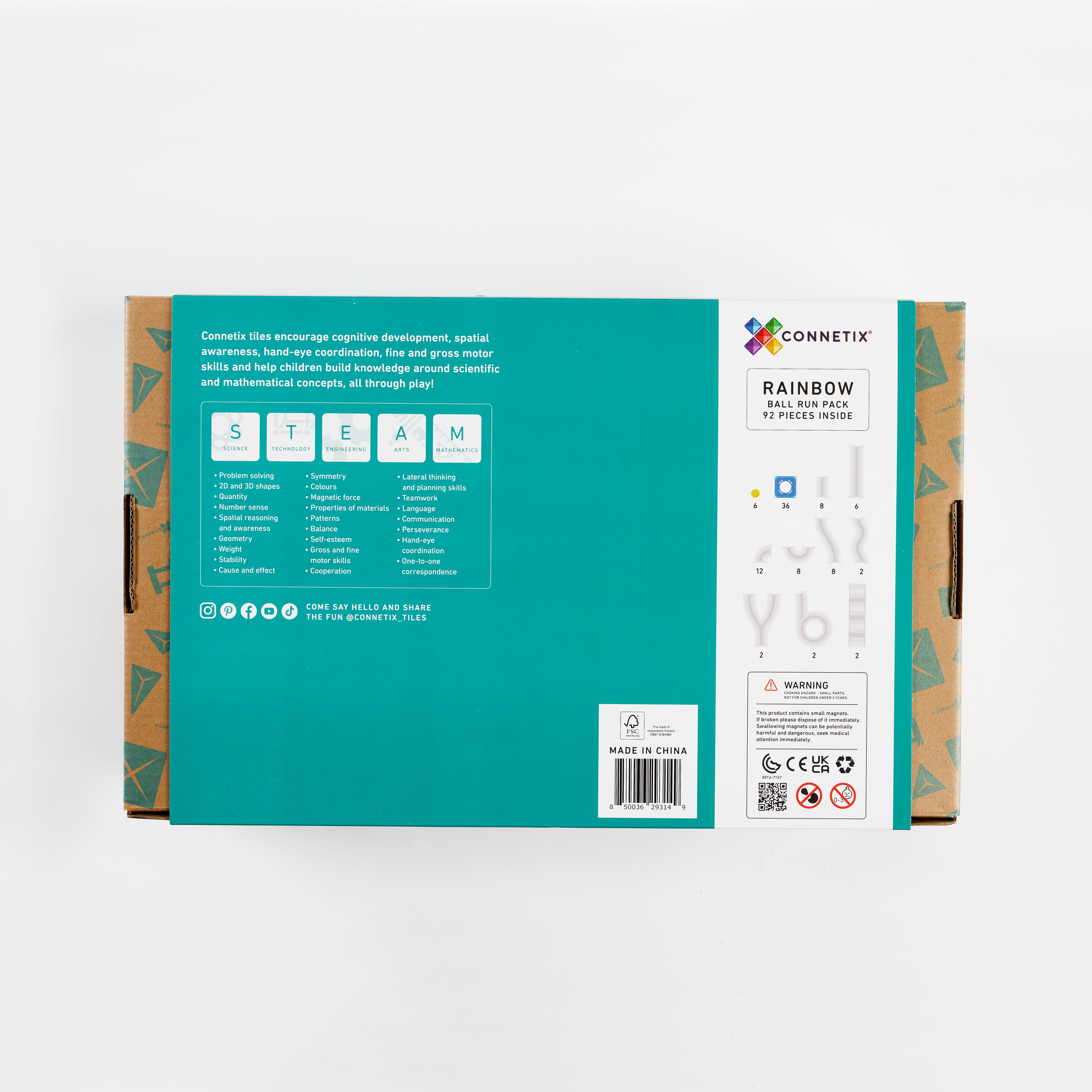 CONNETIX - Ball Run Pack knikkerbaan 92 stuks - magnetisch constructiespeelgoed