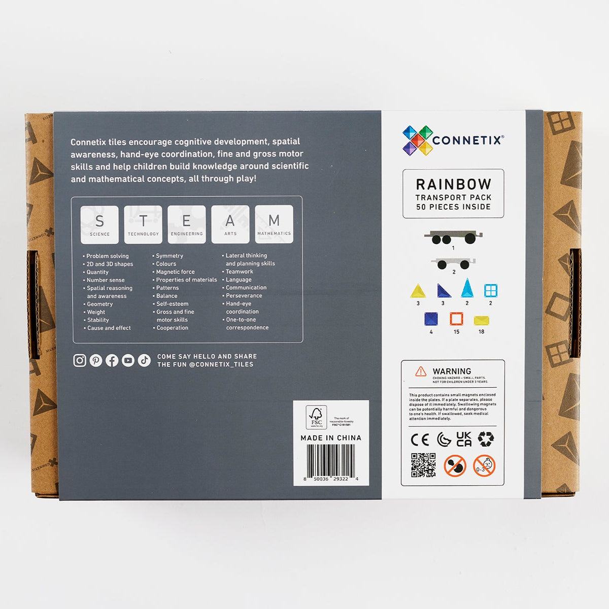 CONNETIX - Rainbow Transport 50 stuks - magnetisch constructiespeelgoed