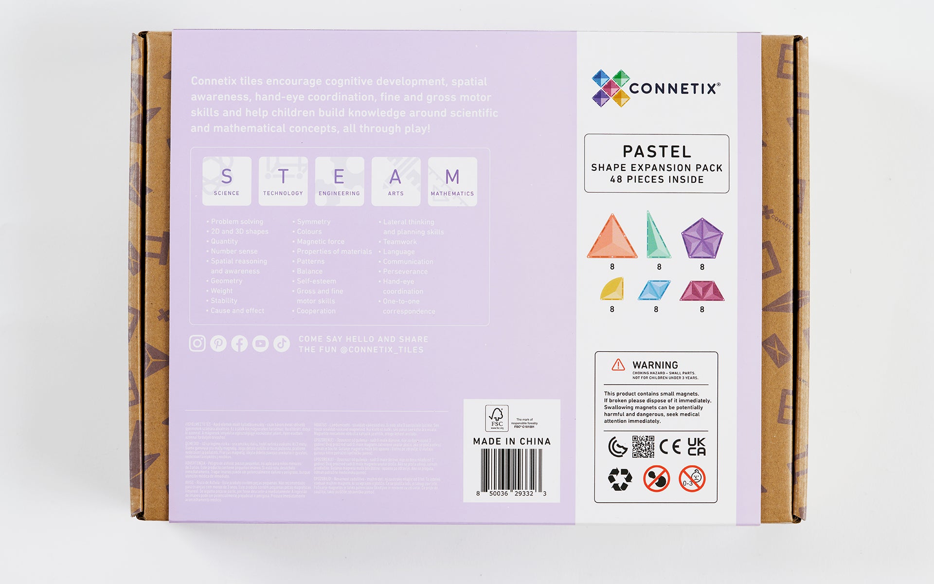CONNETIX - Pastel Shape Expansion Pack 48 stuks - magnetisch constructiespeelgoed