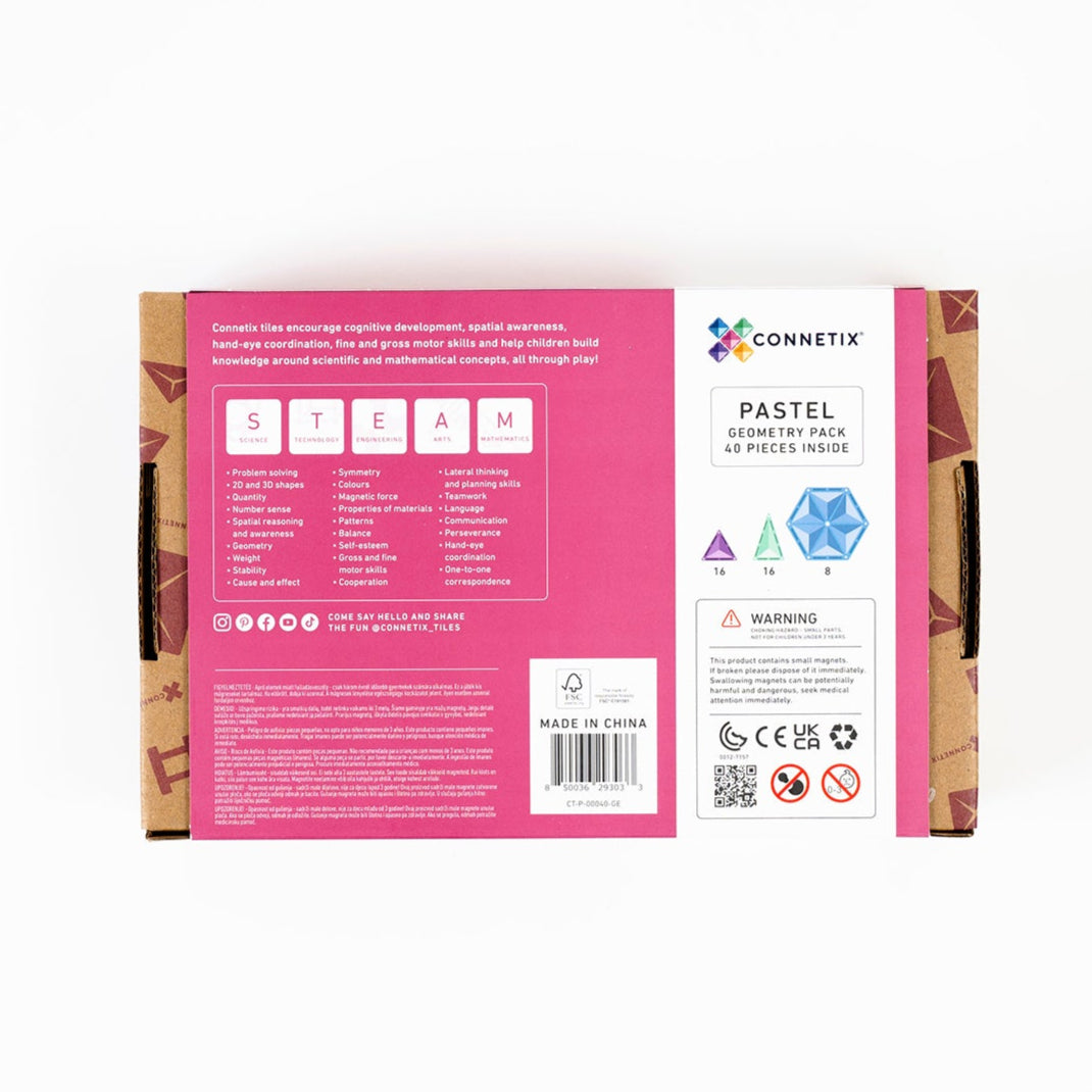 CONNETIX - 40delig Pastel Geometry Pack - magnetisch constructiespeelgoed