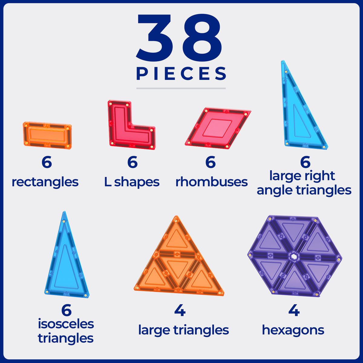 TileTek magnetische tegels geometrie 38 stuks