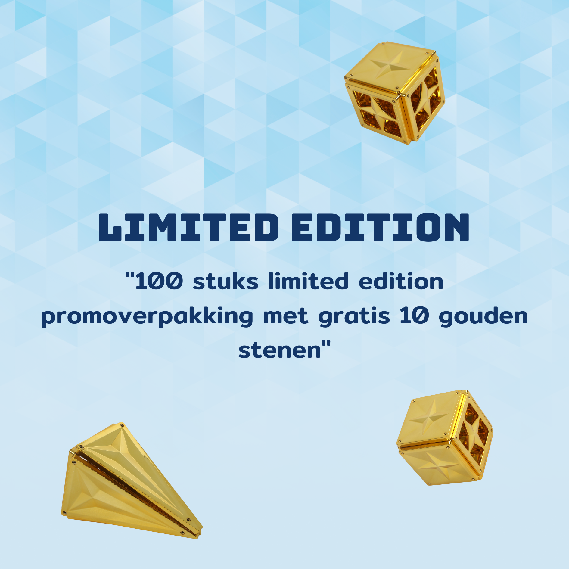 PROMO 10 gouden tegels gratis! Magnetisch constructiespeelgoed 100 stuks - Coblo