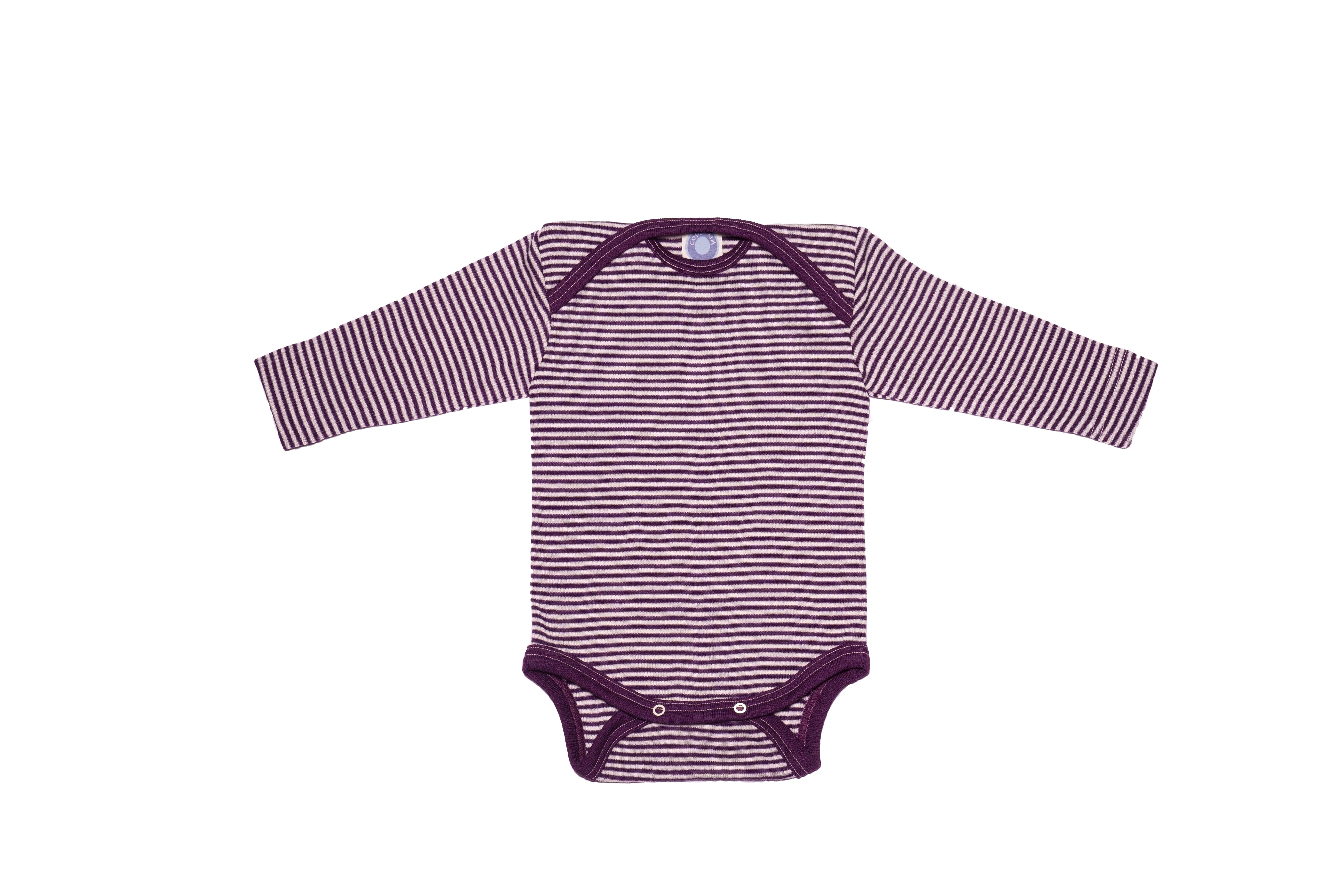 Cosilana Romper Wol/Zijde Pruim Naturel Gestreept