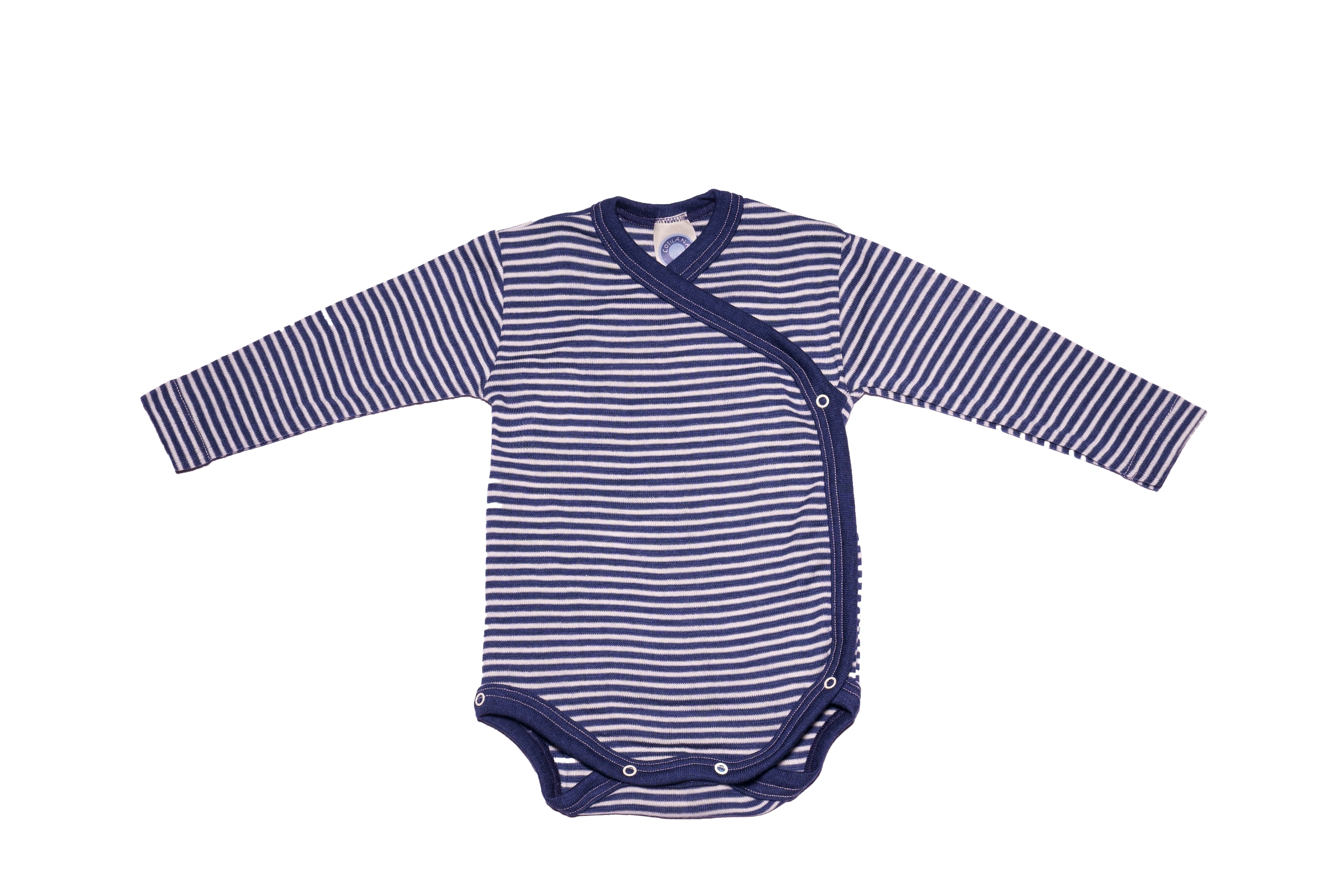Cosilana Wikkelromper Wol/Zijde Marineblauw Gestreept