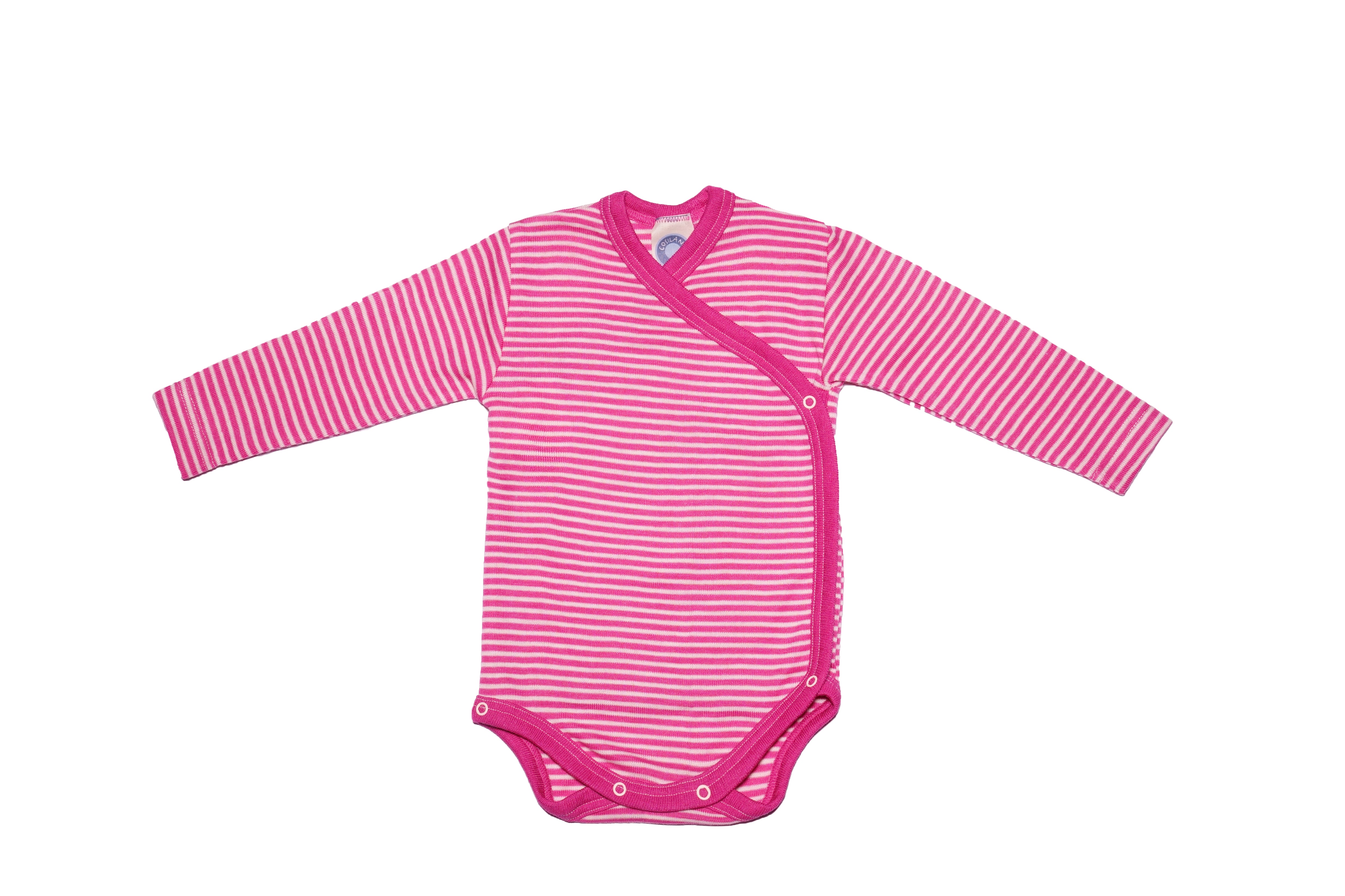 Cosilana Wikkelromper Wol/Zijde Roze Gestreept