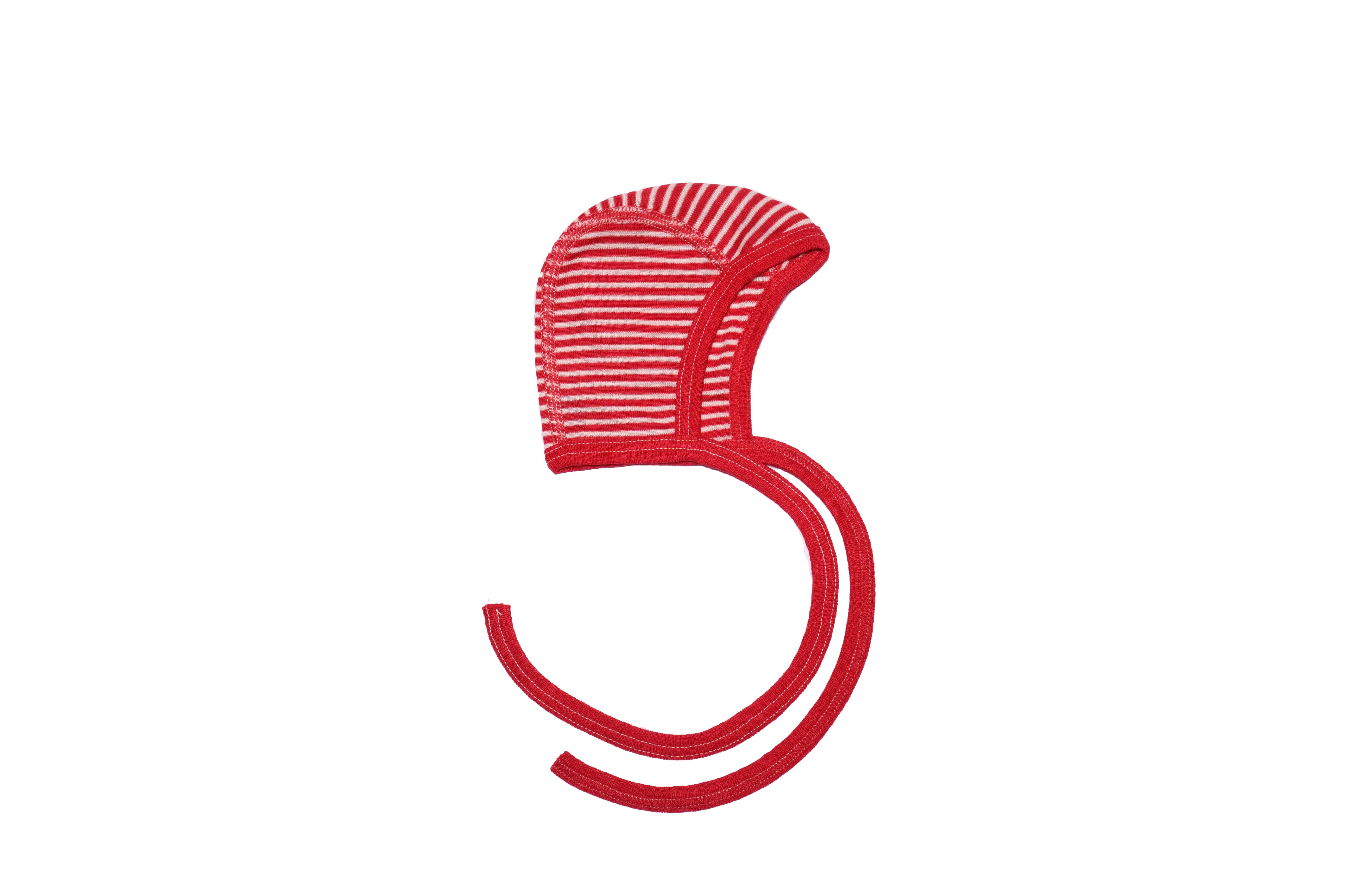 Cosilana Babymutsje Wol/Zijde Rood Gestreept