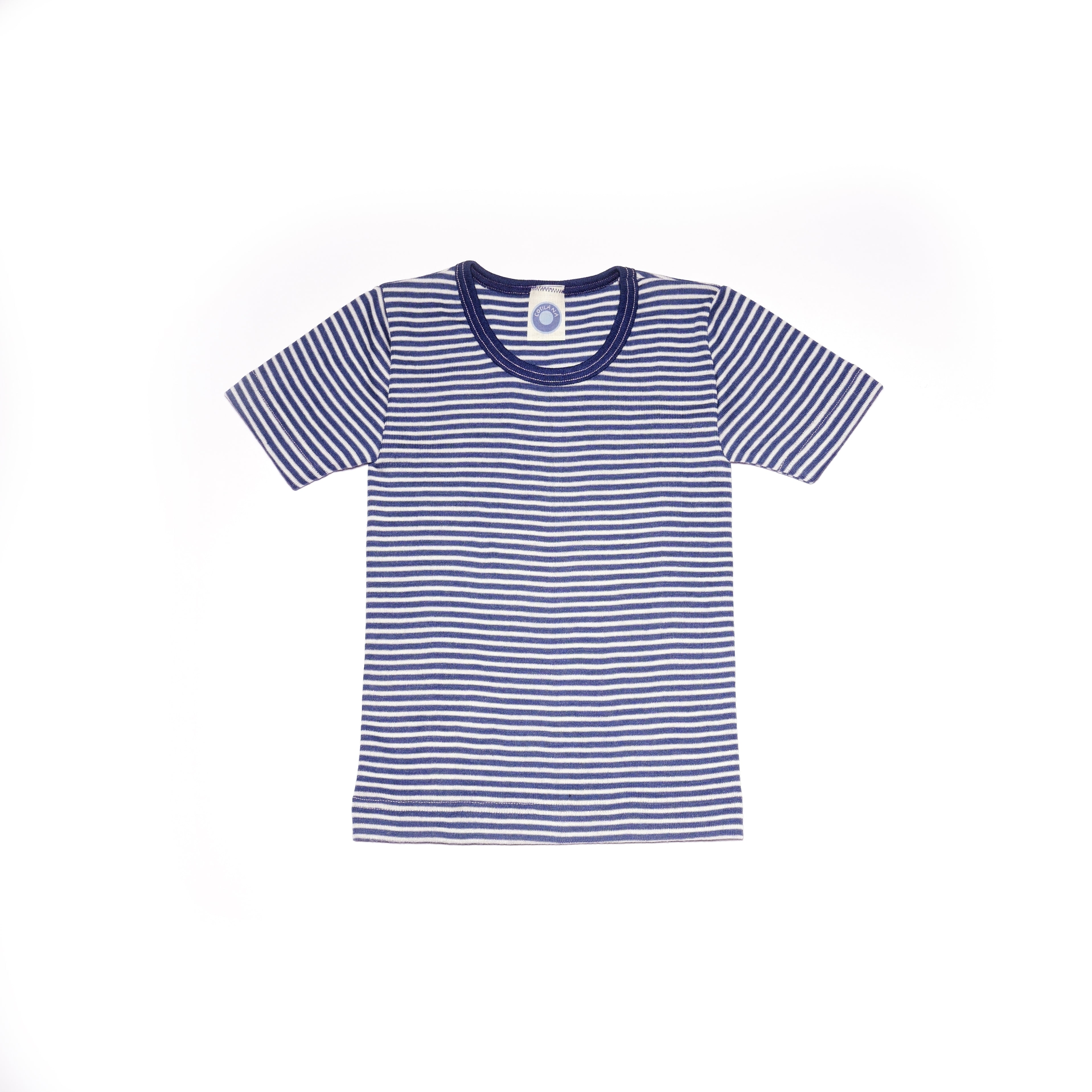 Cosilana Kinderhemdje Wol/Zijde Marineblauw Gestreept