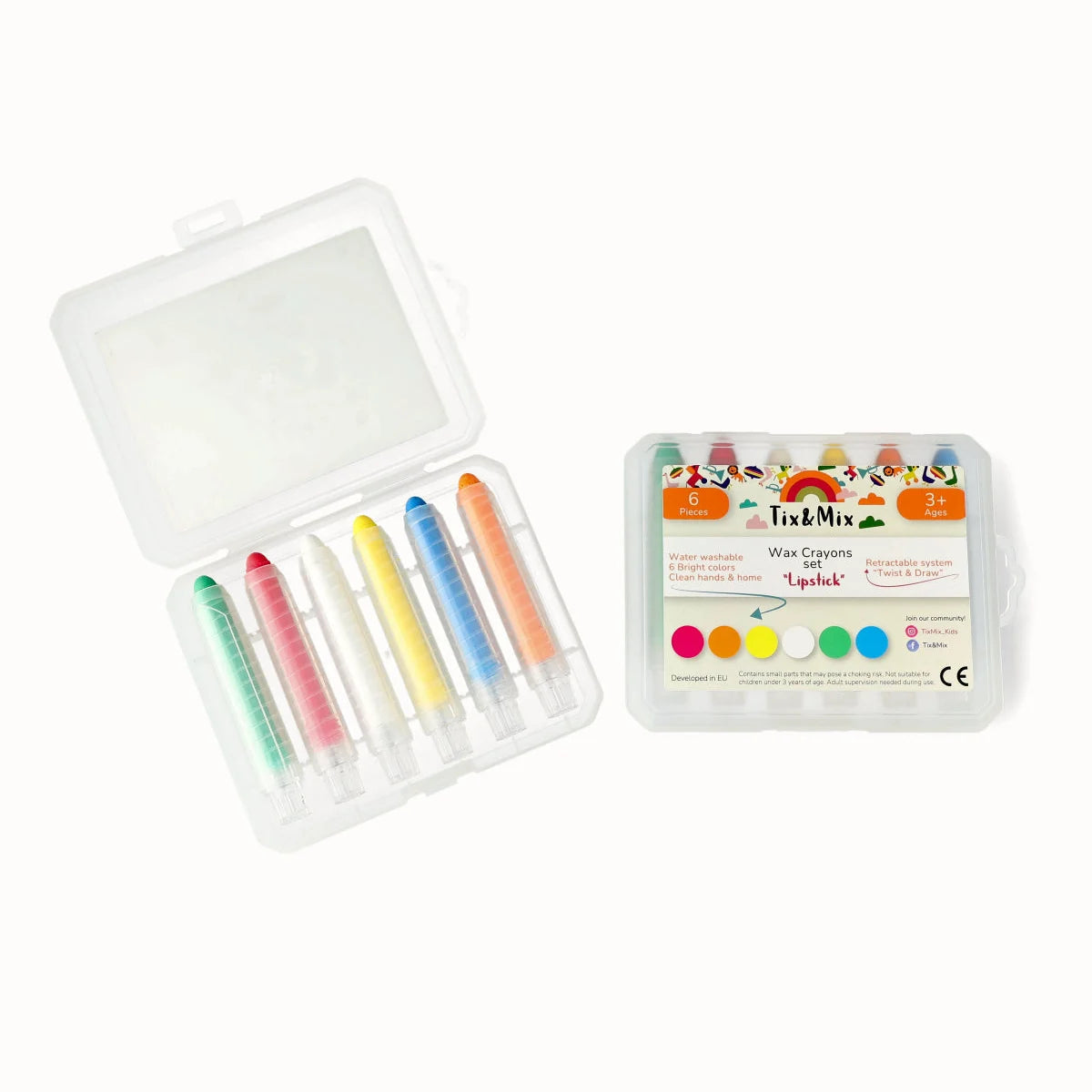 Tix&Mix - Krijtjes Lippenstift 6 Stuks