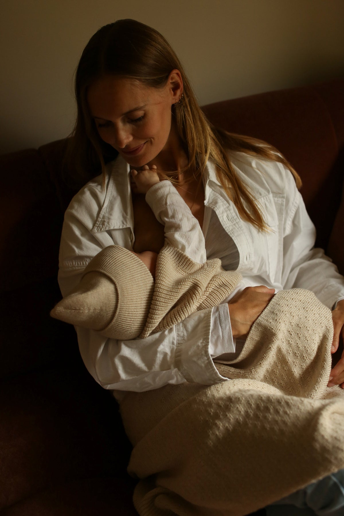 Hvid Wollen babydeken Dora Cream