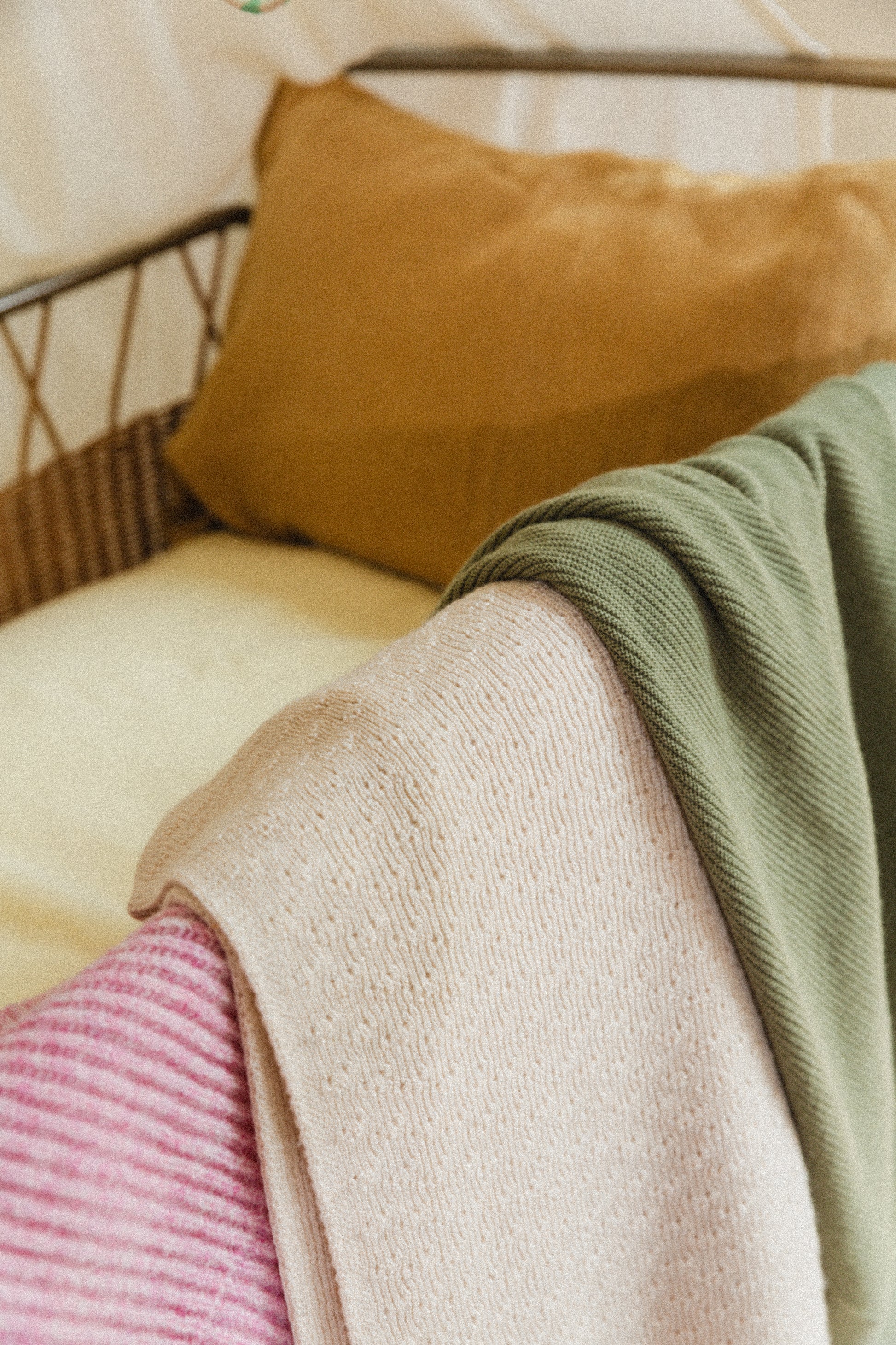 Hvid Wollen babydeken Dora Cream