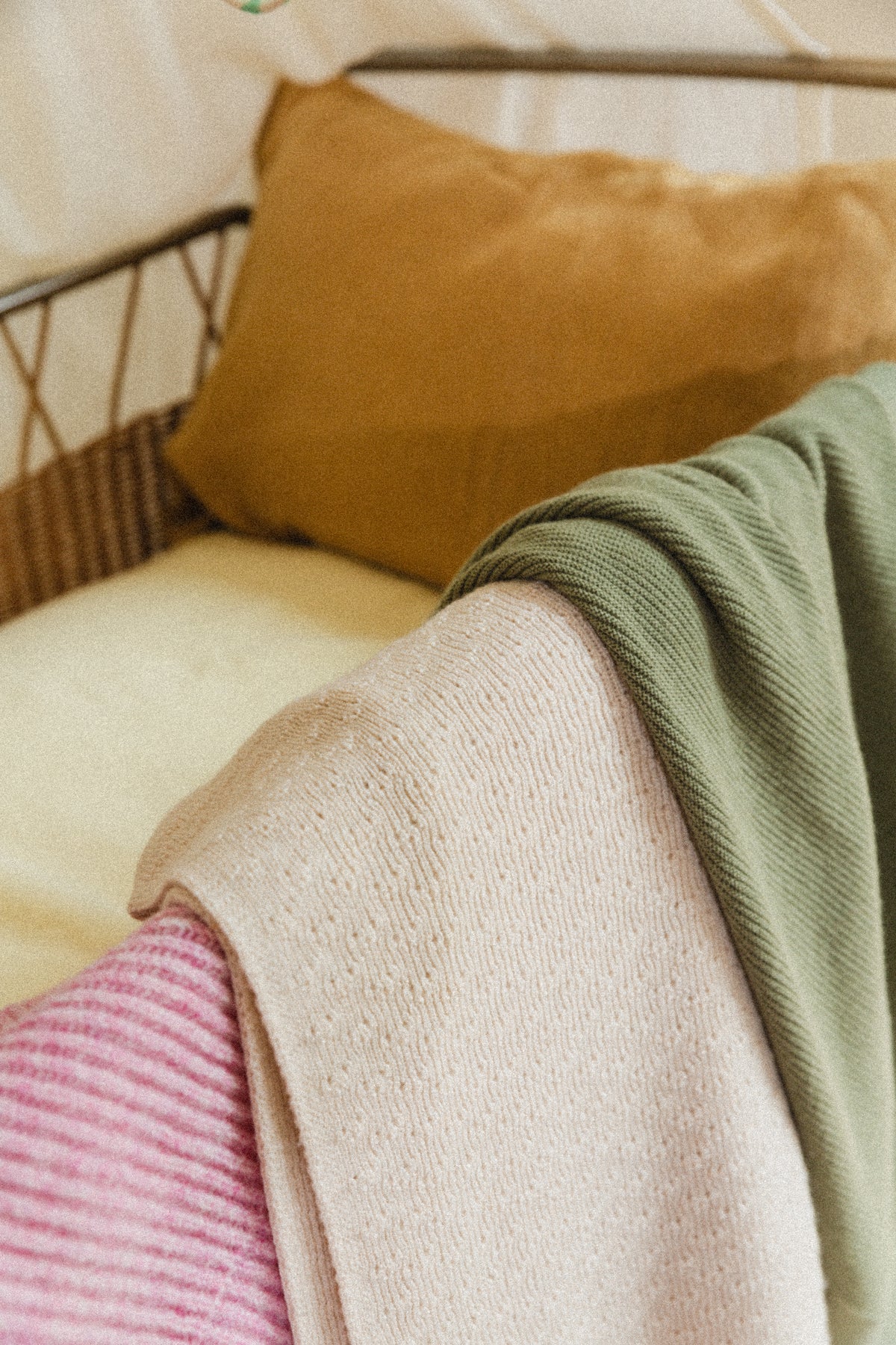 Hvid Wollen babydeken Dora Cream