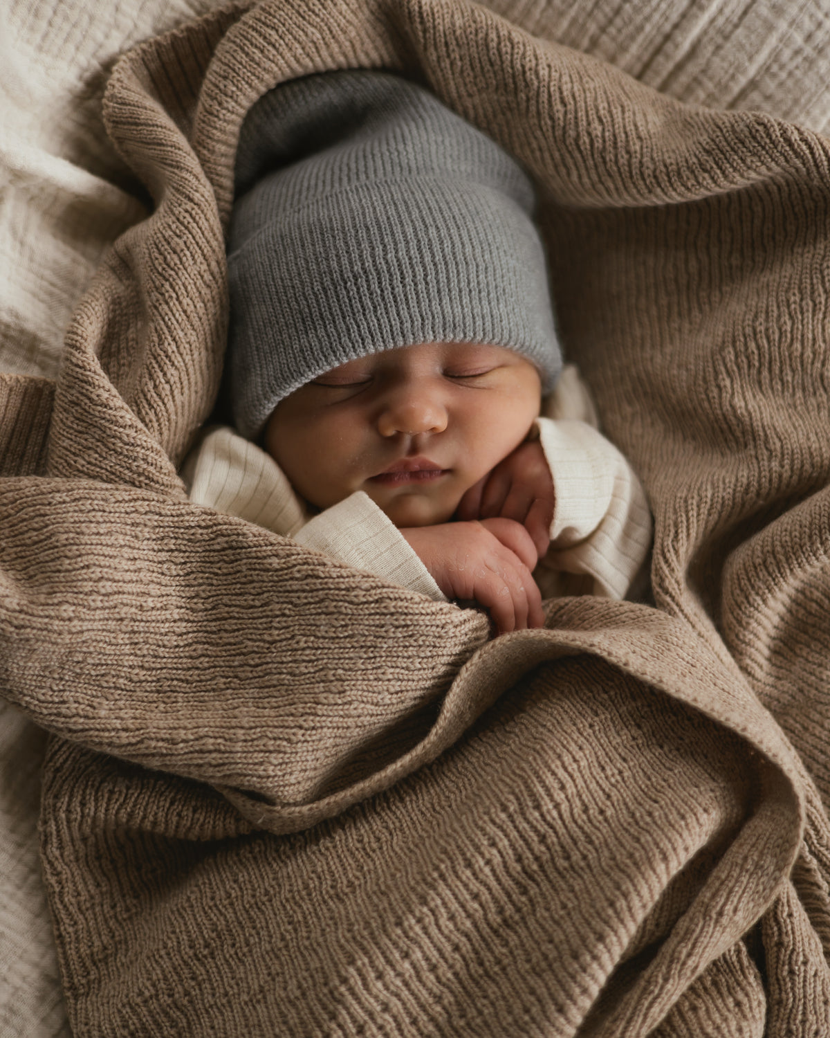 Hvid Wollen babydeken Dora Sand